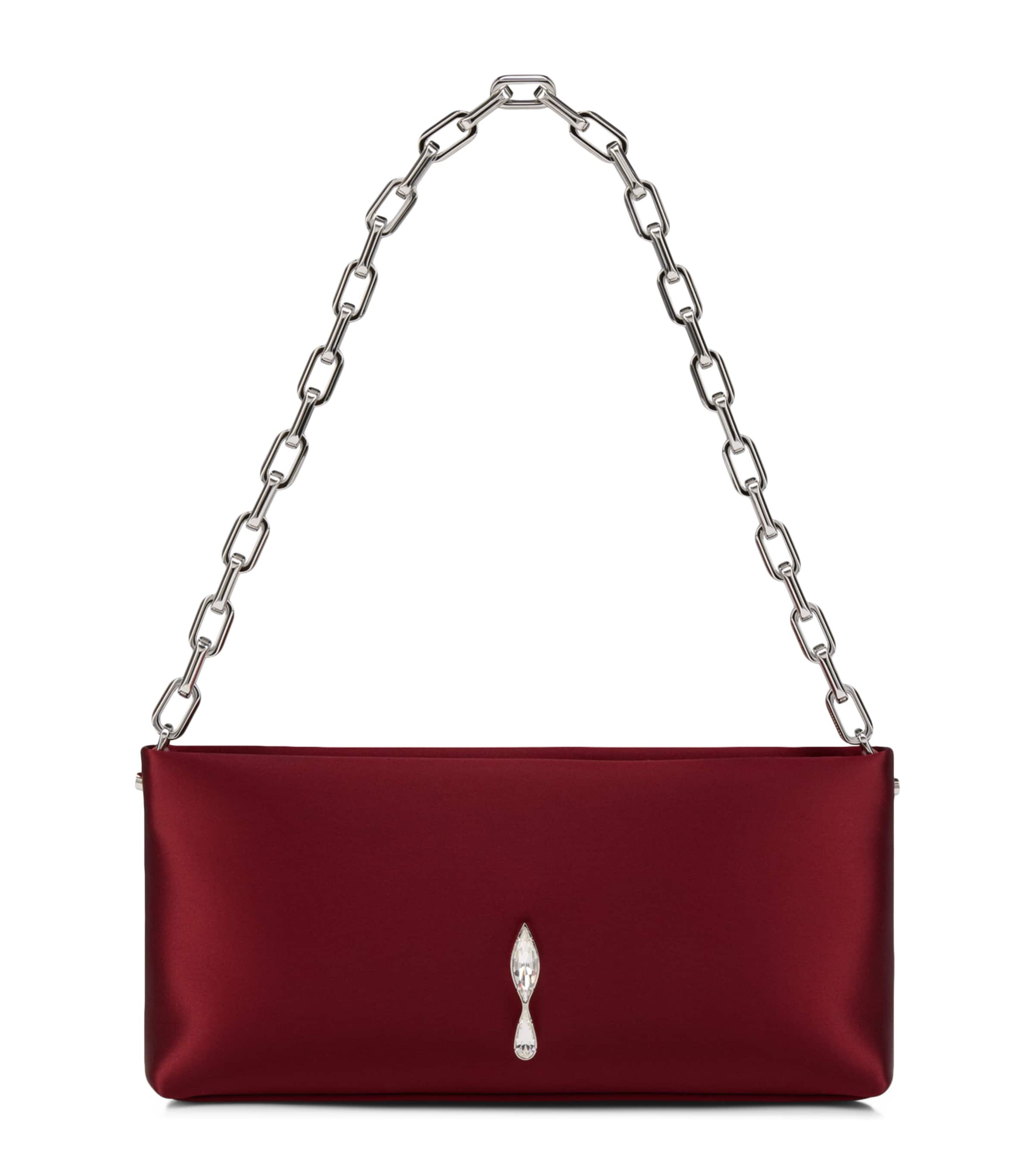 Christian Louboutin Maykimay Chain Pouch Neoprene Satin Clutch Bag Image 1