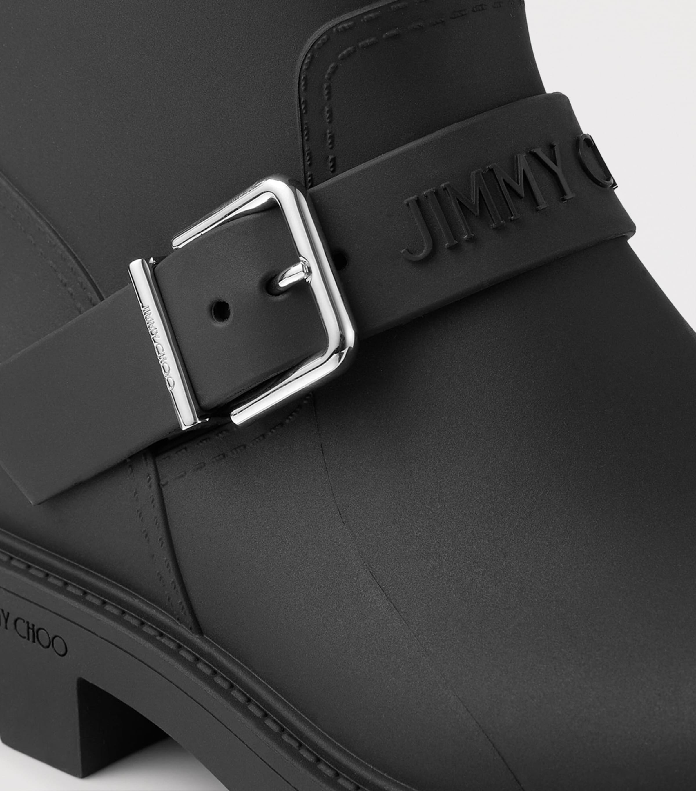 Biker Rain Ankle Boots BLACK Image 4