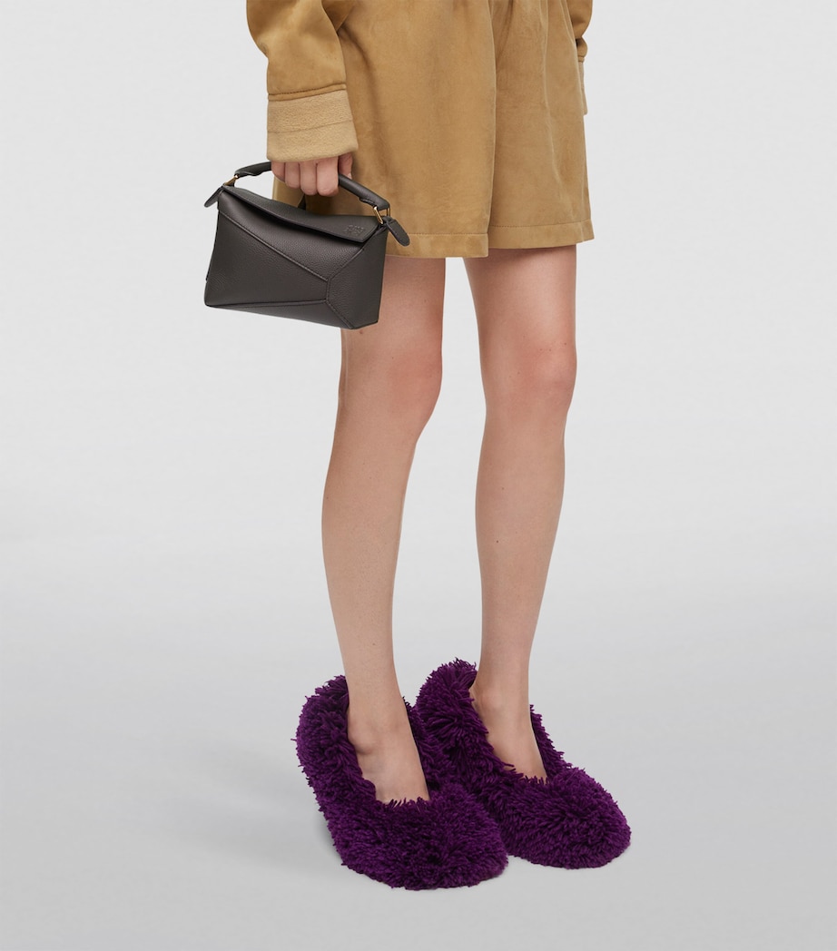 Mini Leather Puzzle Edge Top-Handle Bag DARK GREY Image 9