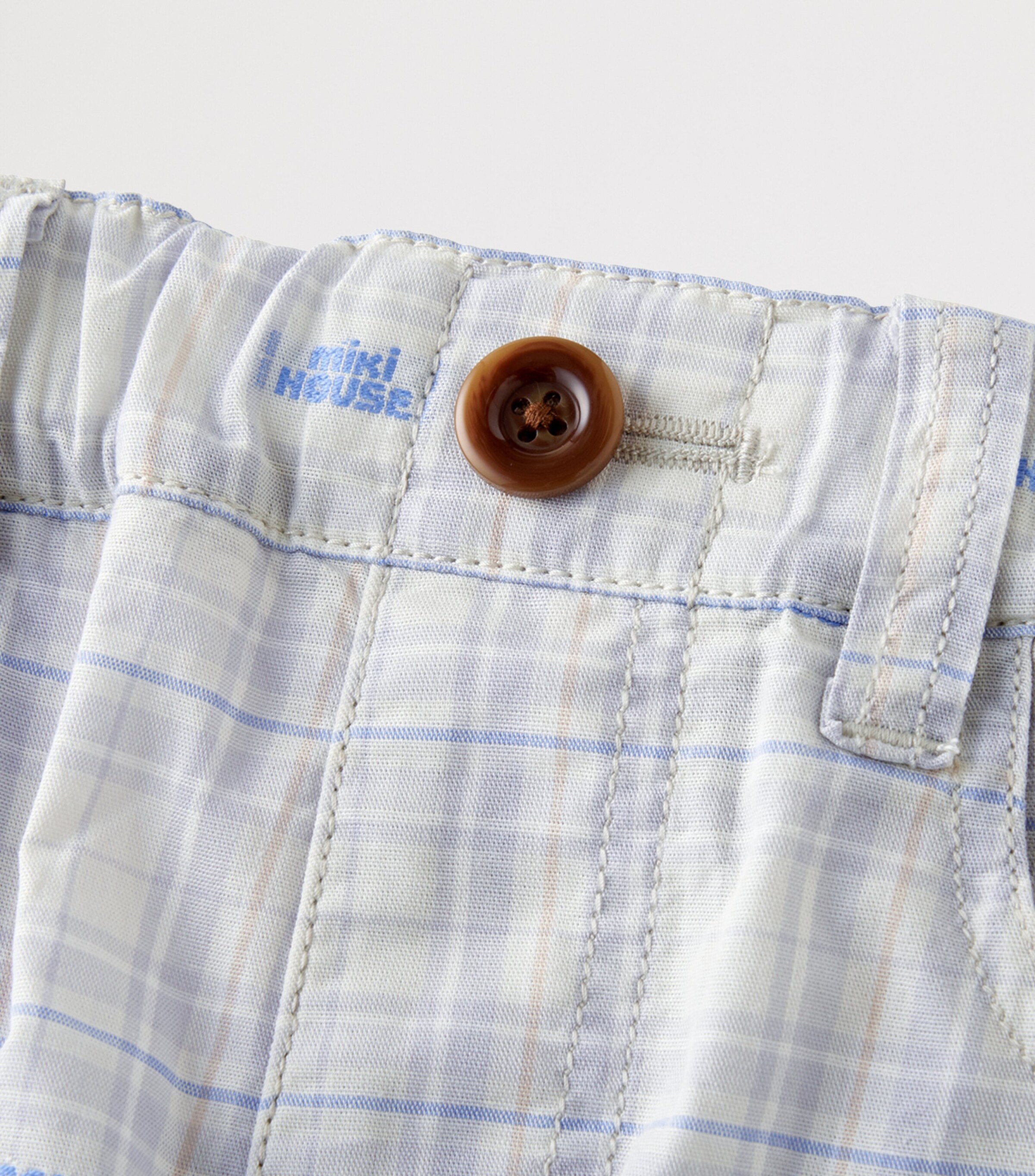 Miki House Cotton Logo Check Shorts (2-9 Years) Image 3