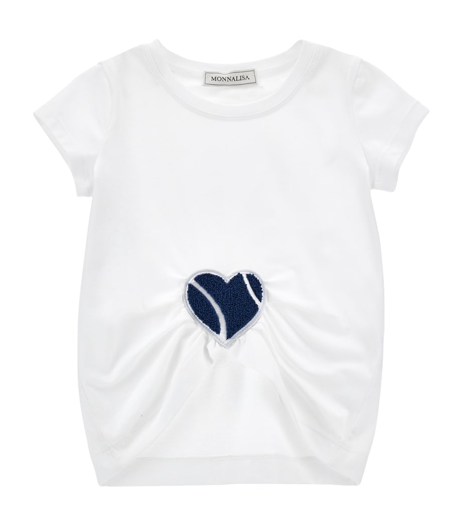 Heart Applique T-Shirt (4-12 Years) BIANCO + BLU Image 1