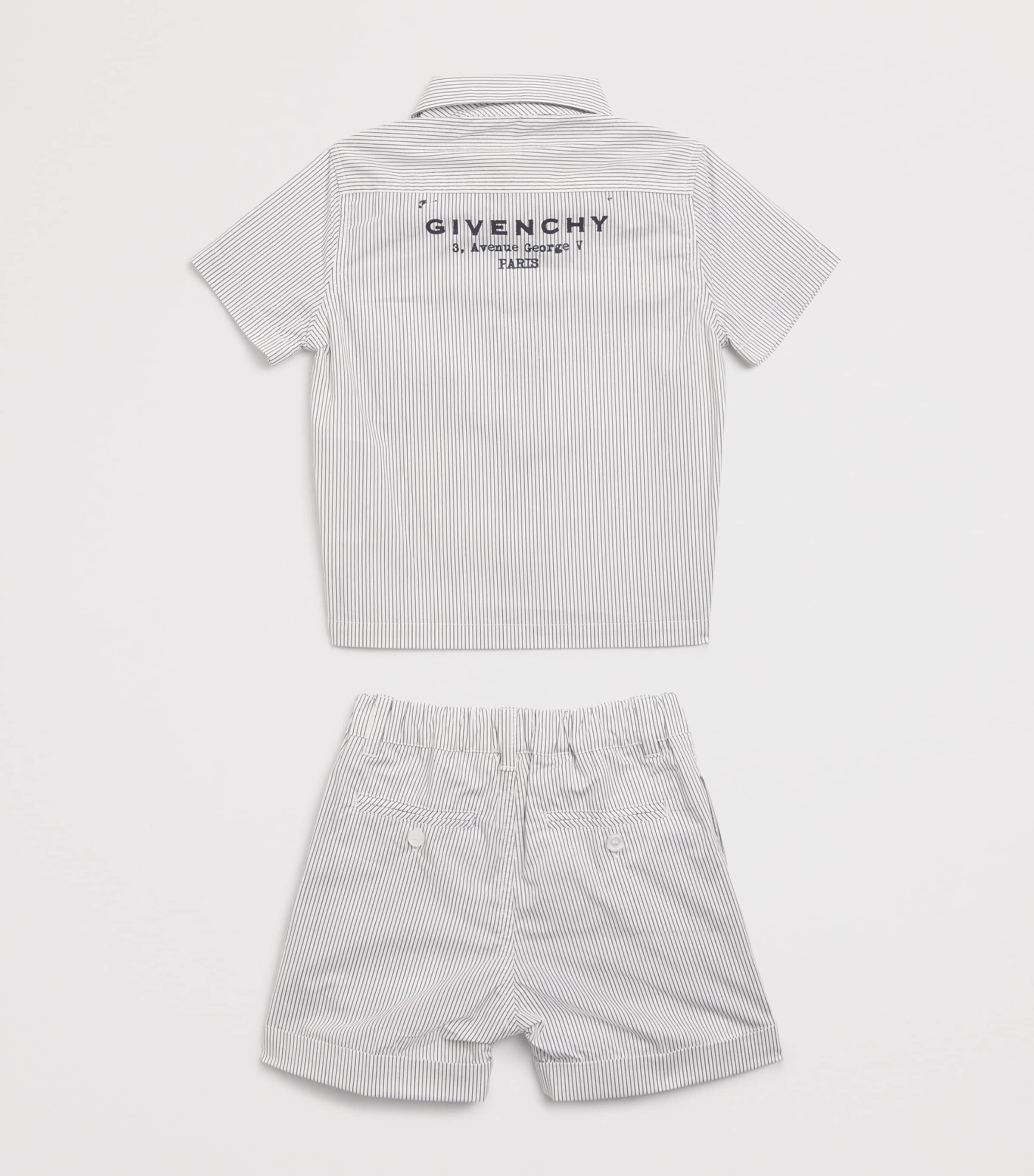 Cotton Stripe Shirt and Shorts Set (6-24 Months) H31189/N78OF WHT NVY Image 2