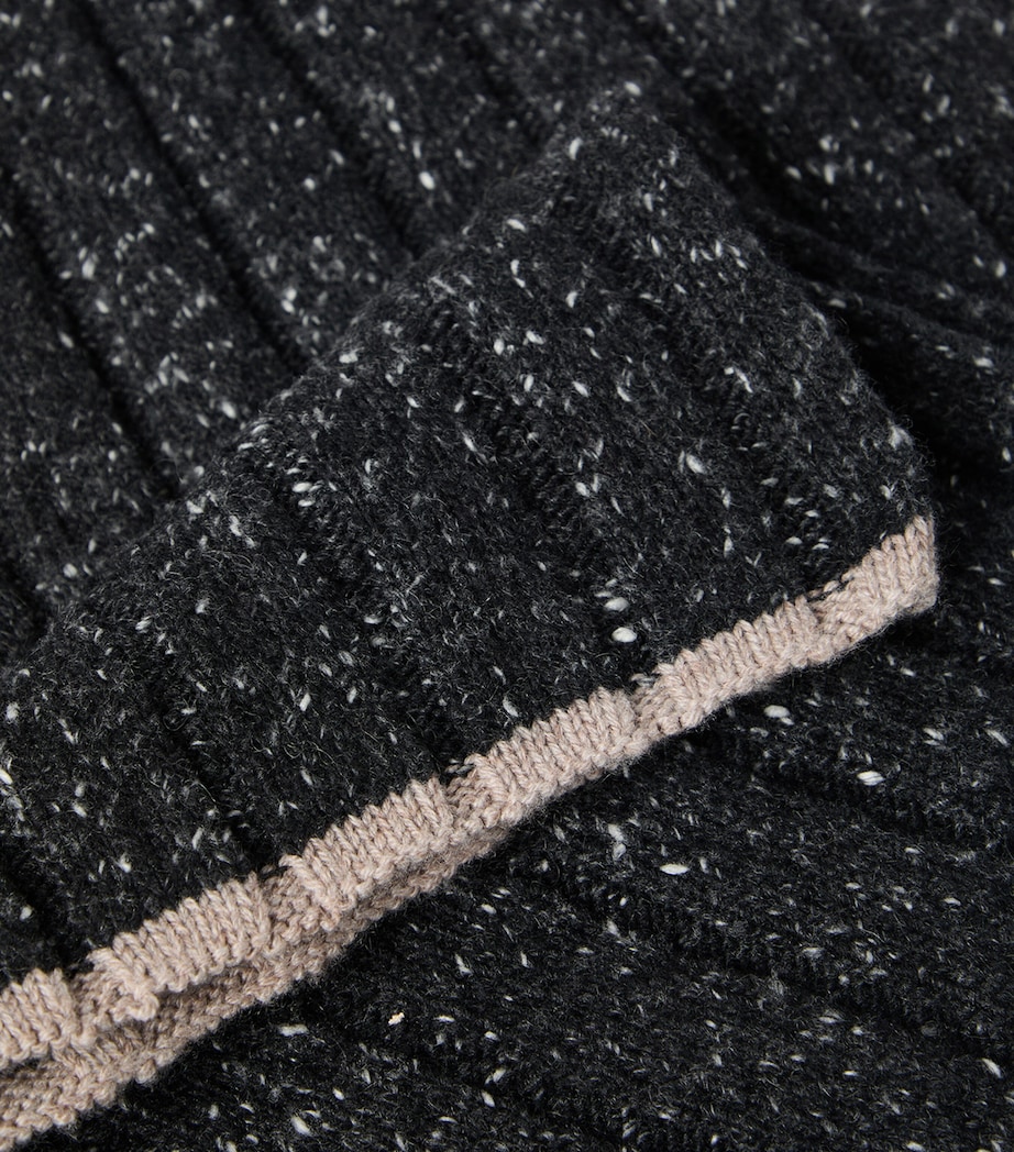 Cashmere Flecked Rib-Knit Scarf CBF68 Image 3