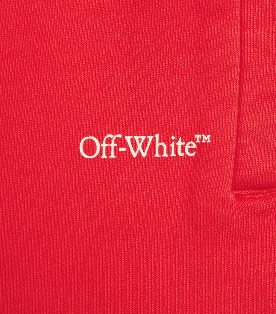 Off-White Kids Logo Print Sweatshorts (4-12+ Years) Hight Risk Red Image 4