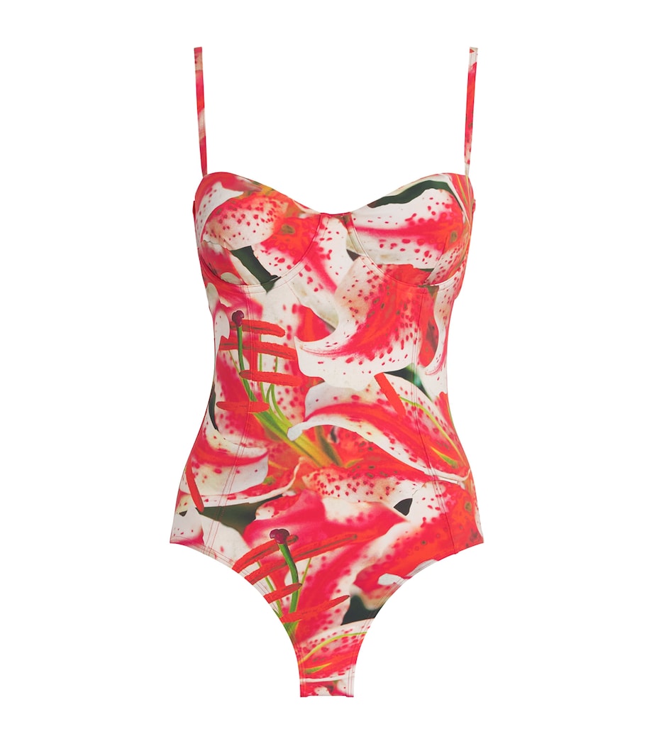 Lily Print Underwired Swimsuit PINK LILY Image 1