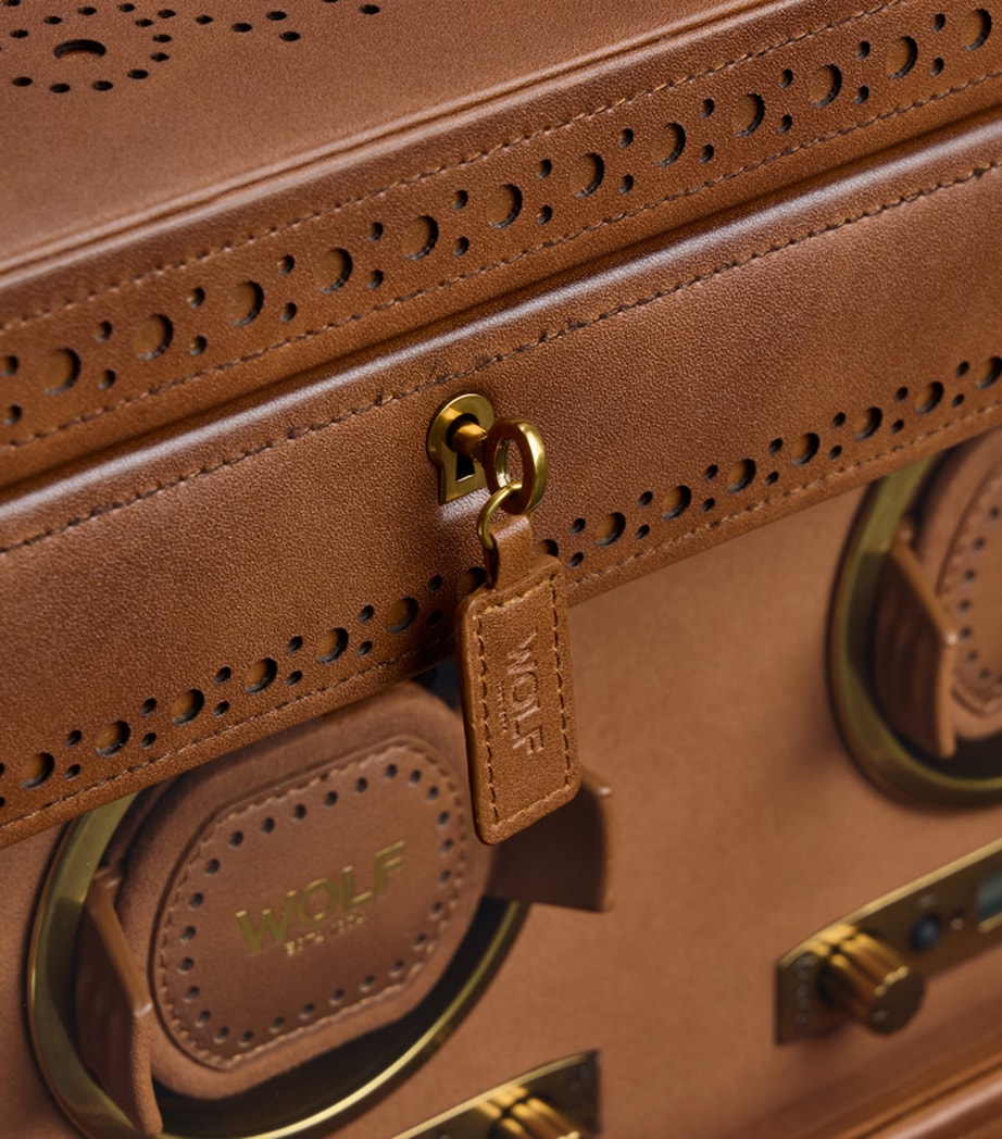 WOLF Brogue Double Watch Winder With Storage Burnished Brown Image 6