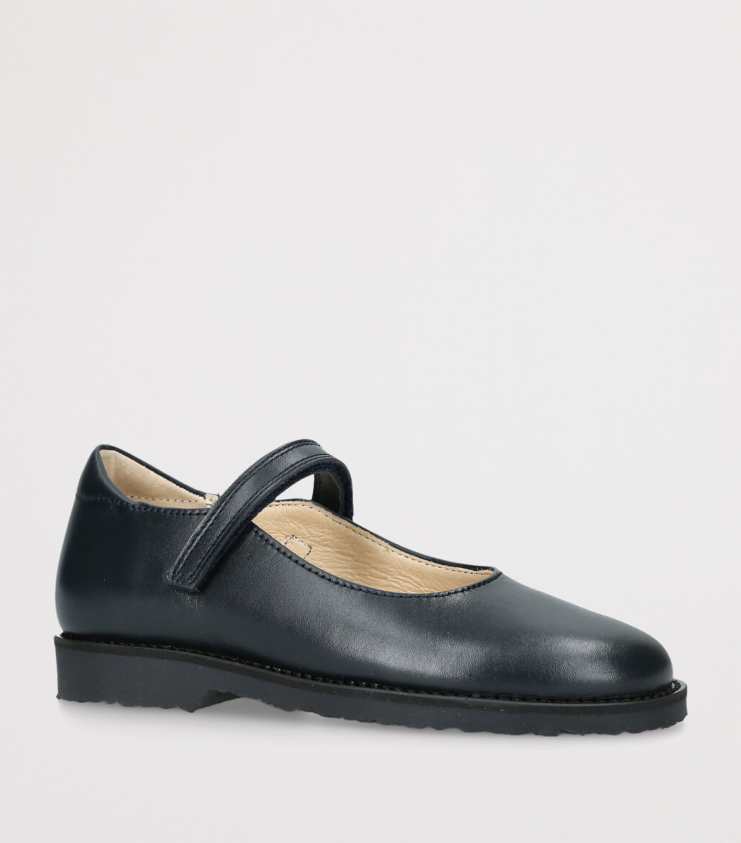 papouelli Leather Emilia Mary Janes Navy Image 3