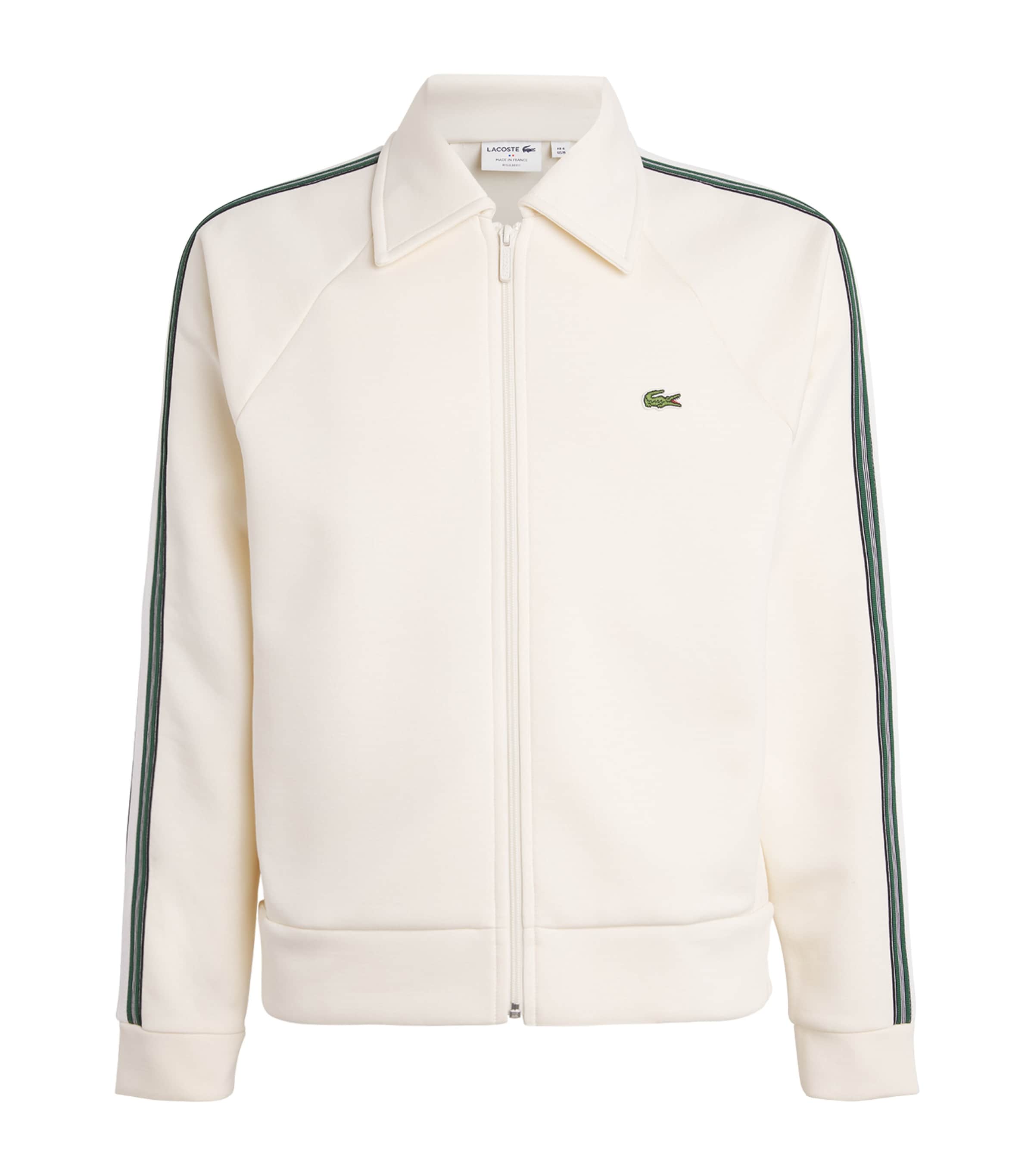 Lacoste Full Zip Collared Tracksuit Top Cream In Neutral