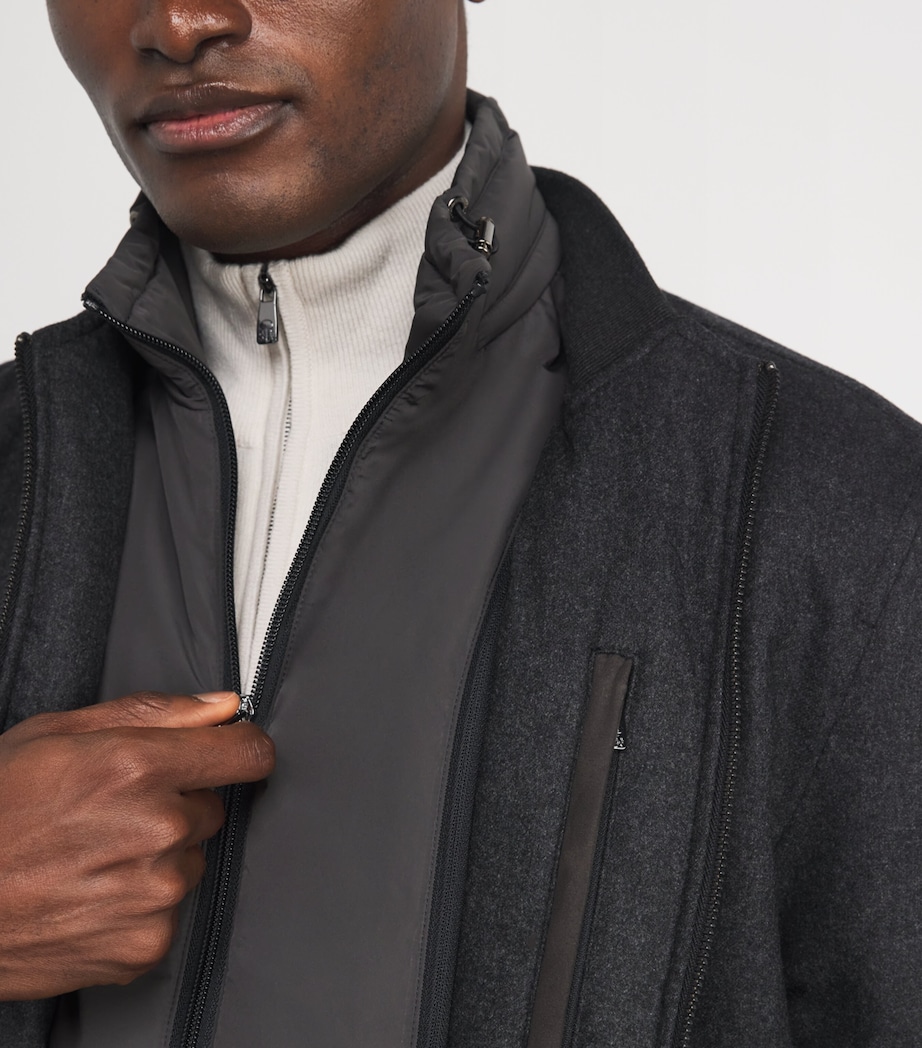 Cashmere-Blend Vest-Lined Bomber Jacket 015 GREY MELANGE Image 6