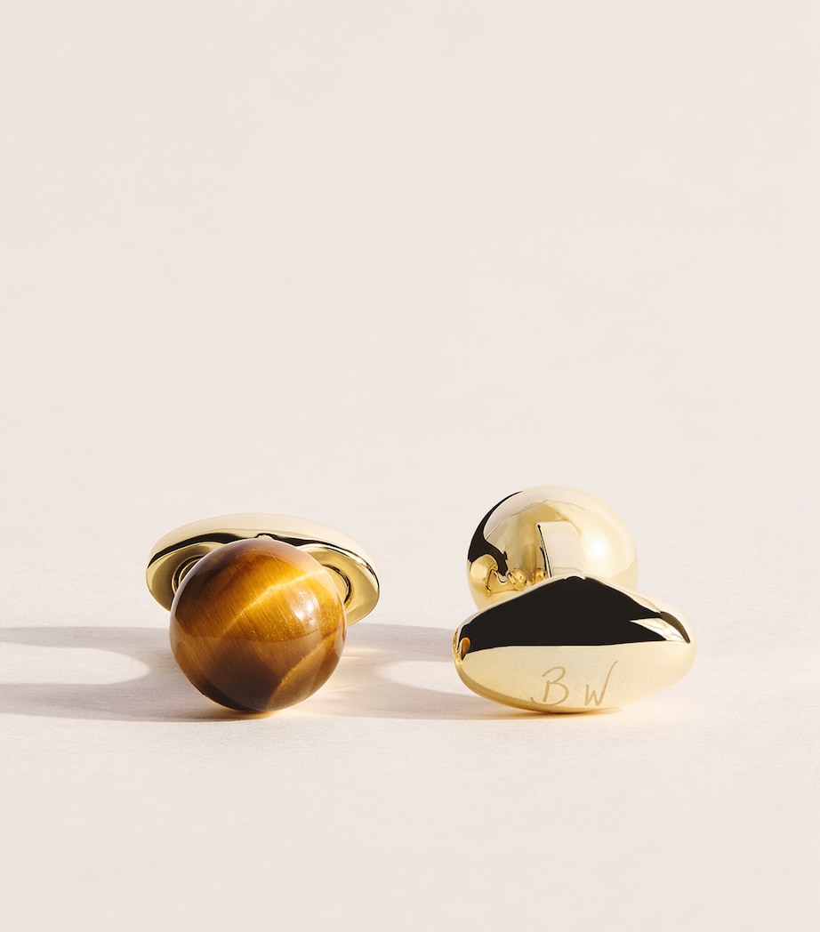 Babette Wasserman Chakra Power Orb Tigers Eye Cufflinks Tigers Eye Image 1