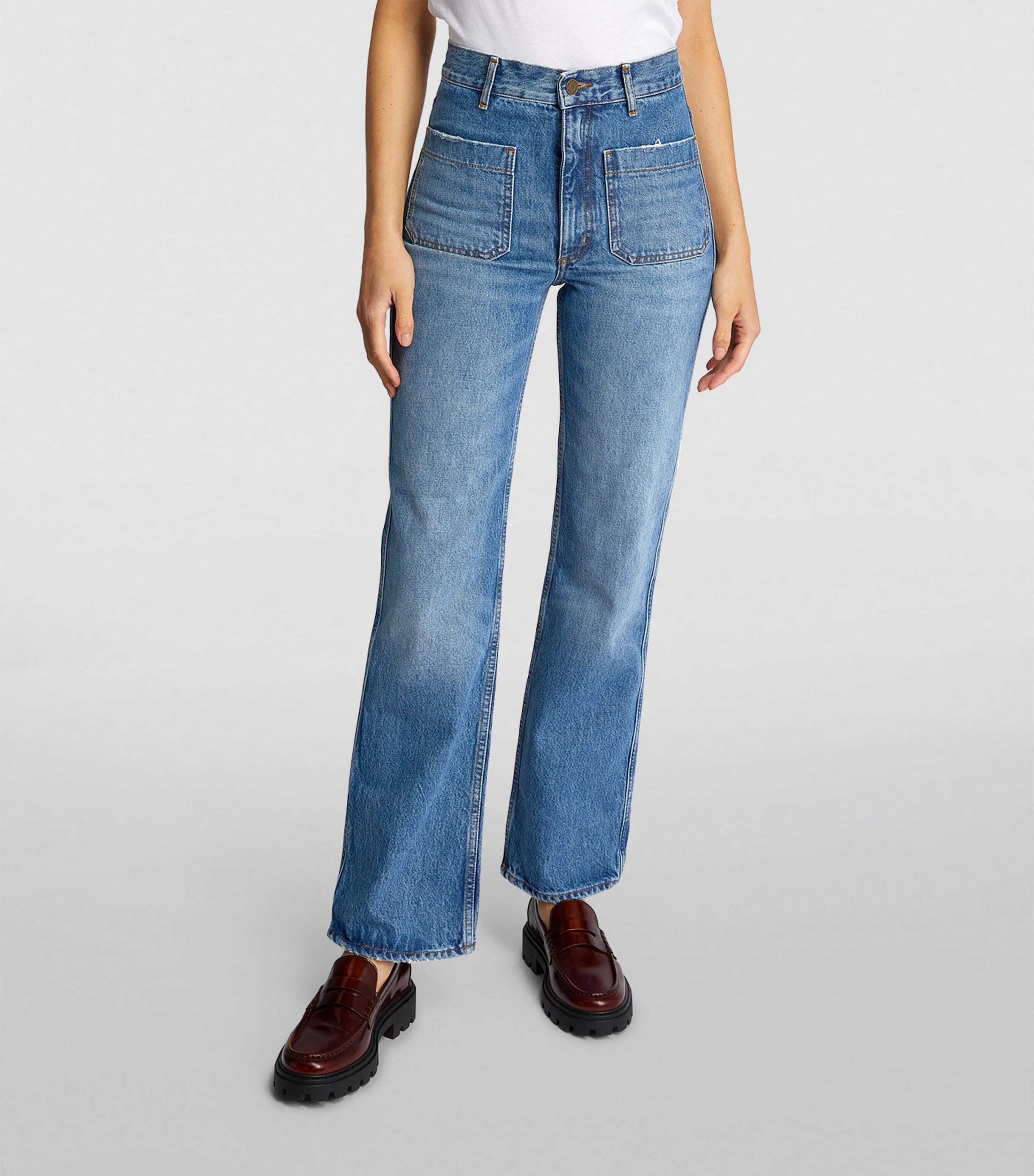 Sandro Paris Womens Flared Jeans Blue Jean Image 3