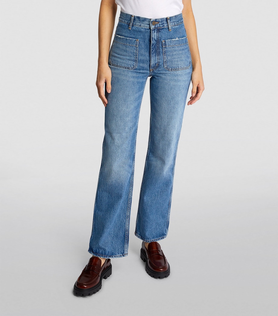 Sandro Paris Womens Flared Jeans Blue Jean Image 3