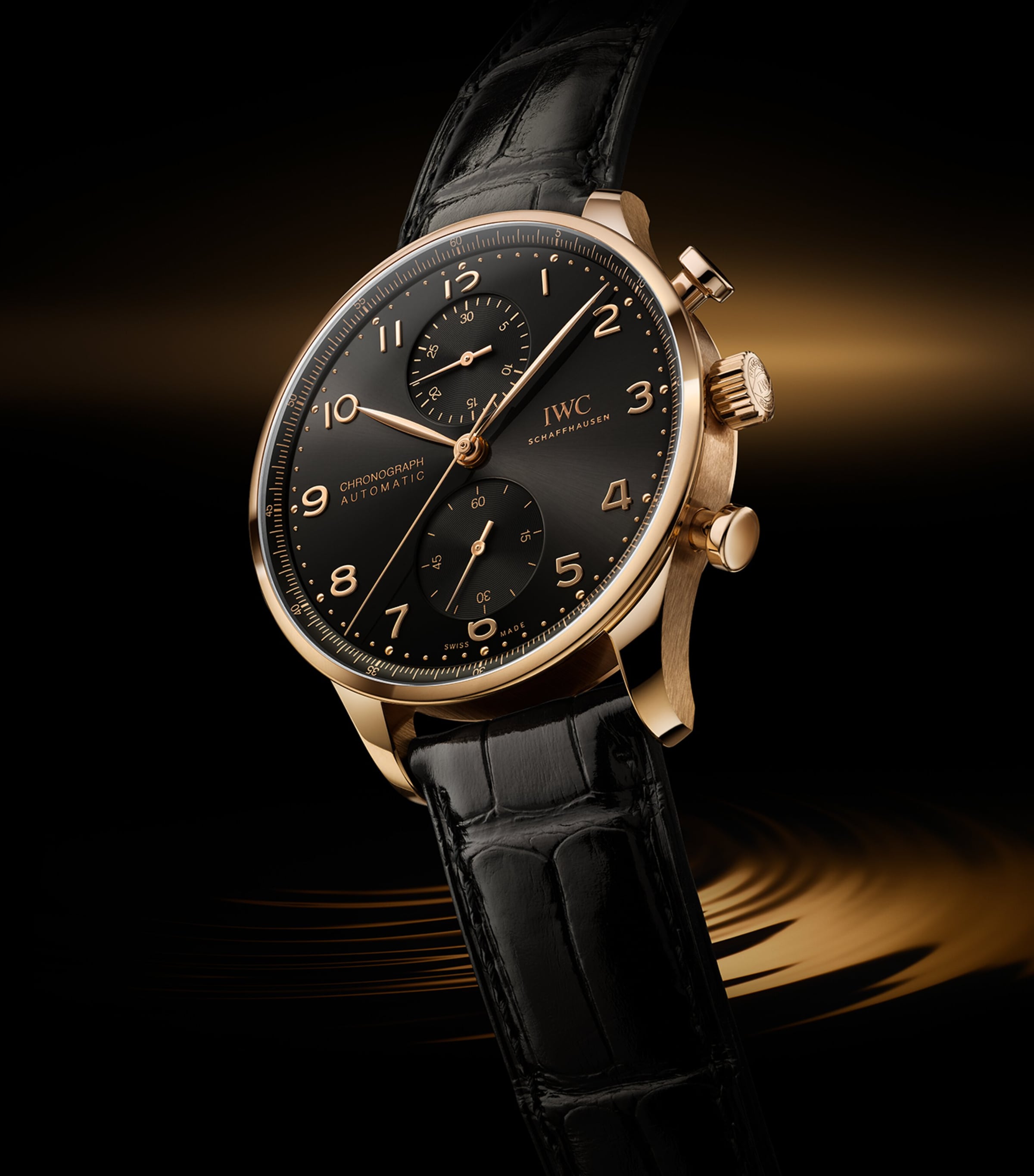 Yellow Gold Portugieser Chronograph Watch 41mm BLACK Image 3