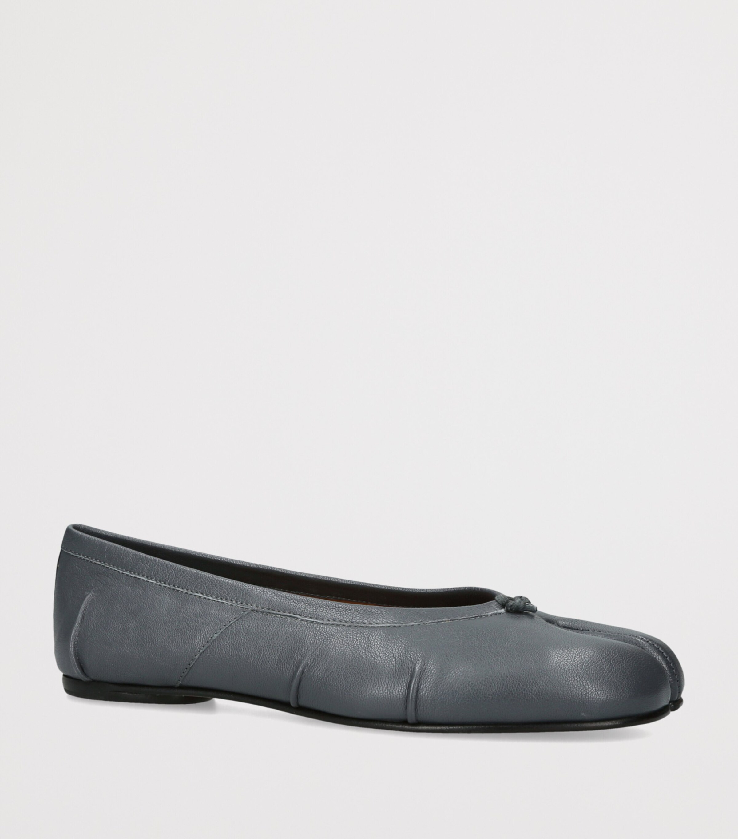 Maison Margiela Leather Tabi Ballet Flats Grey Mid Image 2
