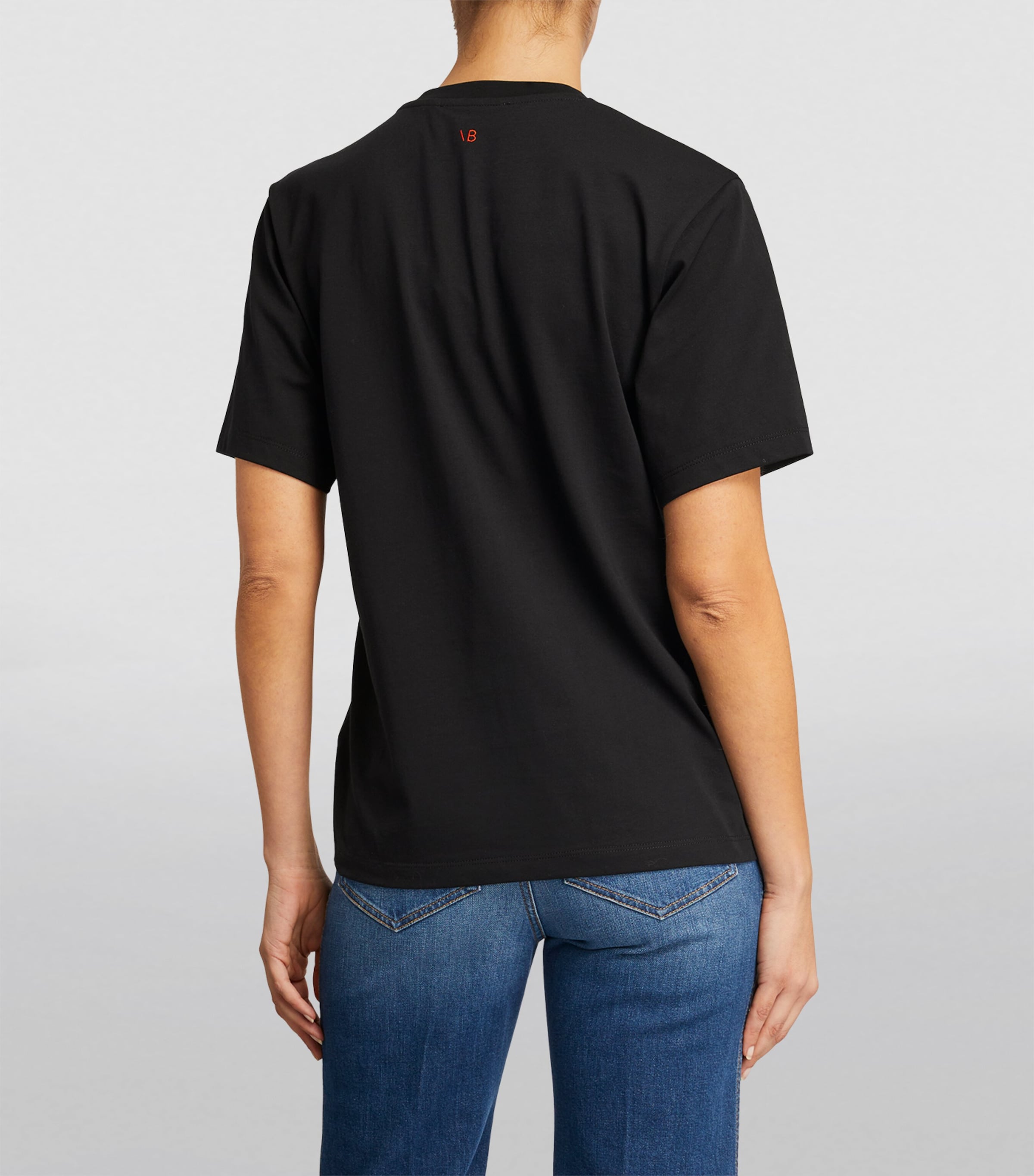 Victoria Beckham Black Organic Cotton Slogan T-Shirt