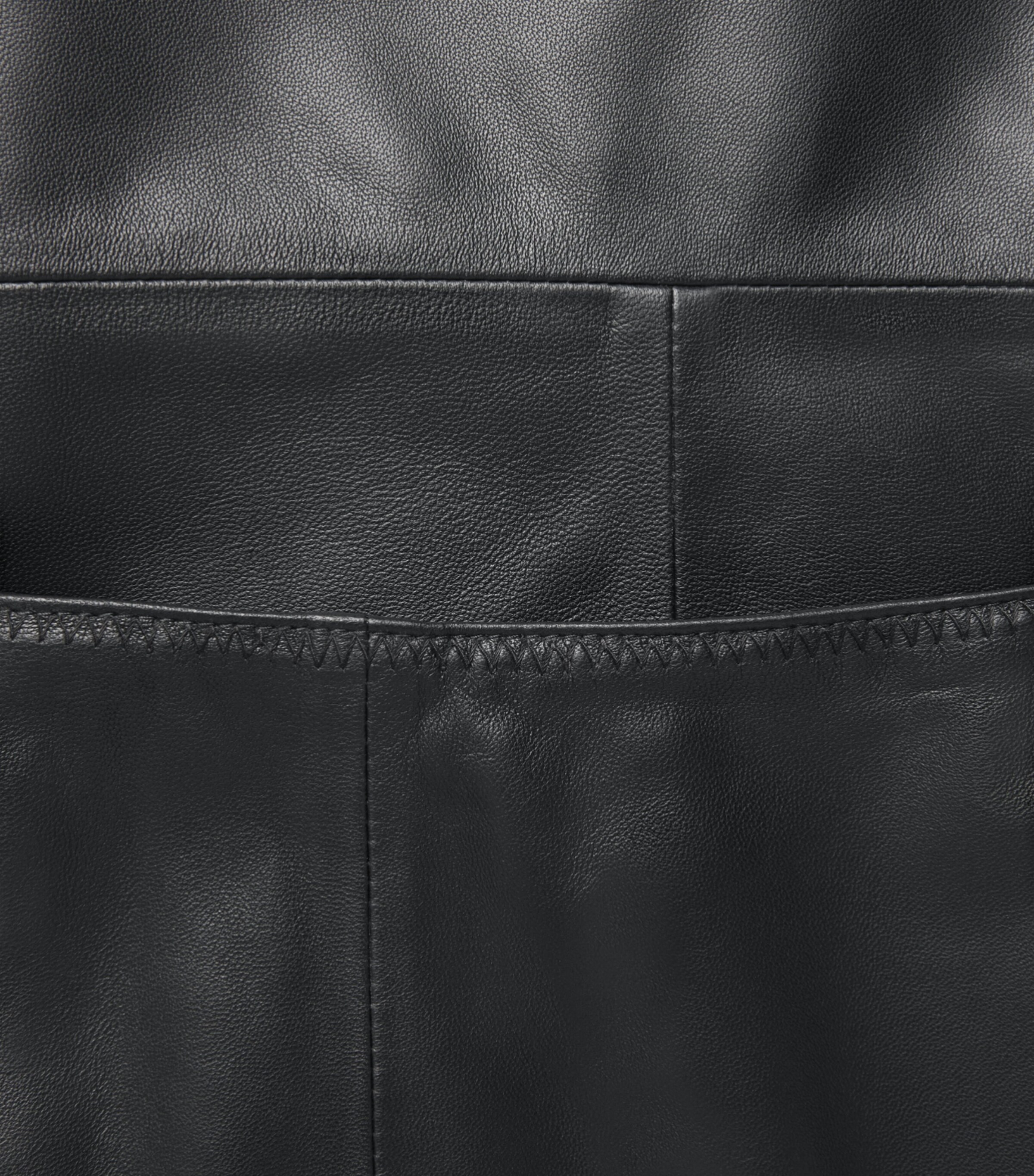 Vince Womens Lambskin Midi Skirt Black Image 6