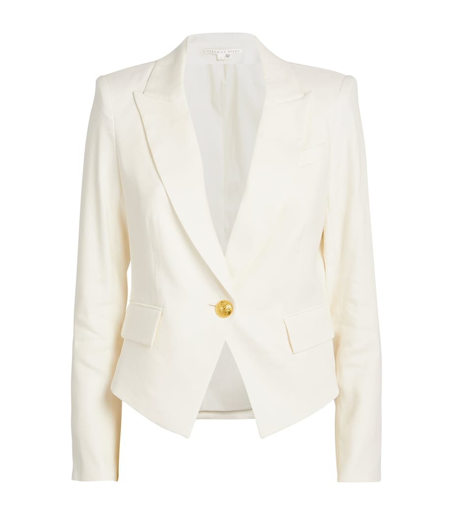 Linen-Blend Hosanna Dickey Blazer WHITE Image 1