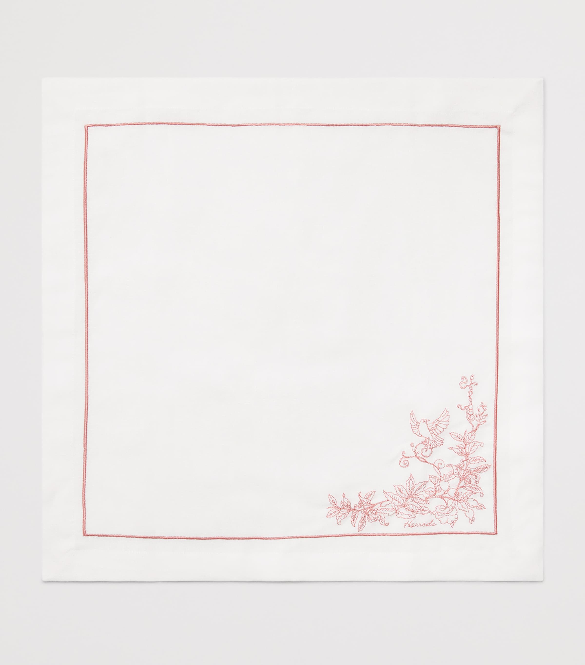 Set of 4 Cotton-Linen Embroidered Napkins PINK Image 2