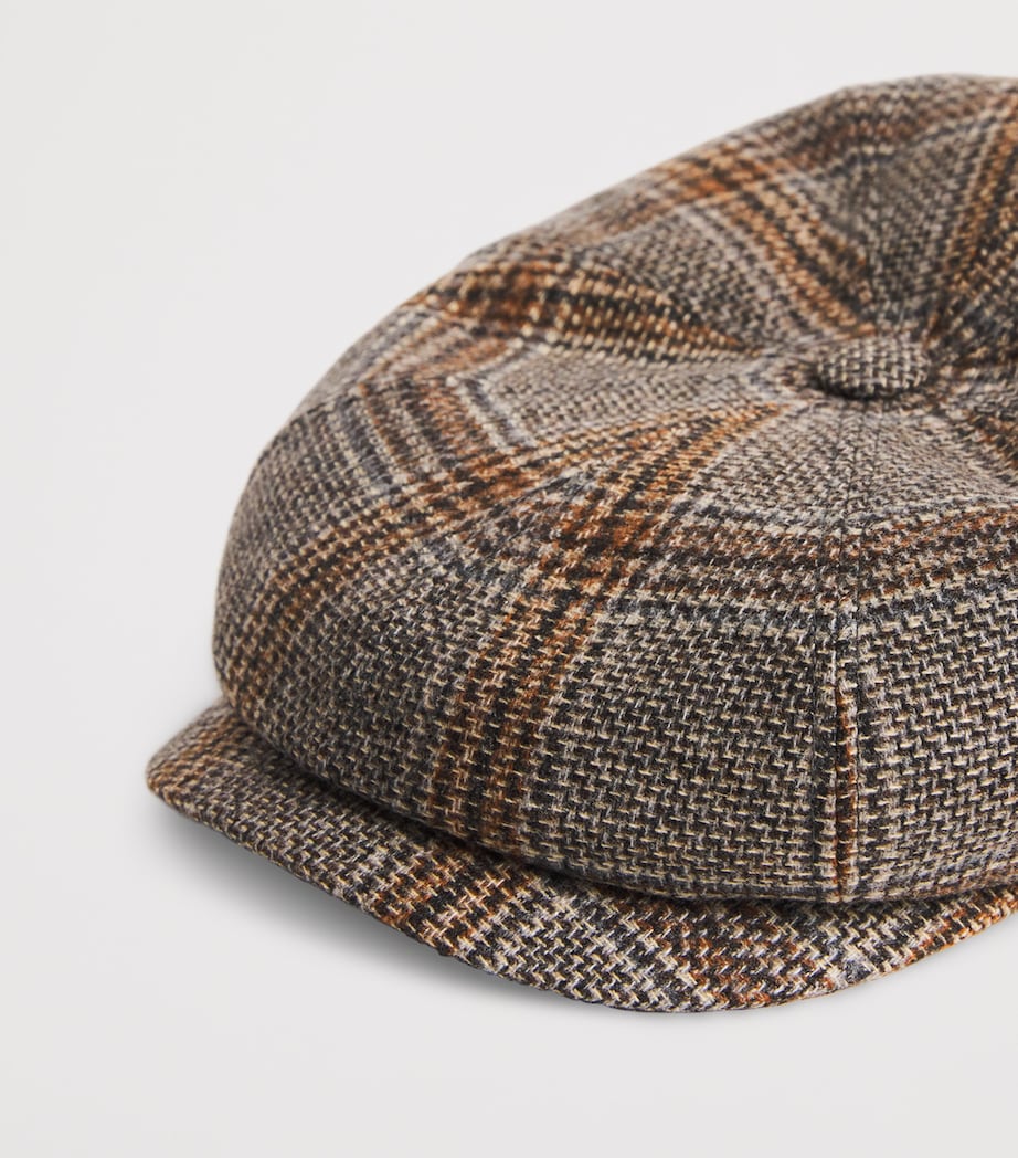 Wool-Cashmere Hatteras Flat Cap 276 - ECRUBEIGEGREY Image 3