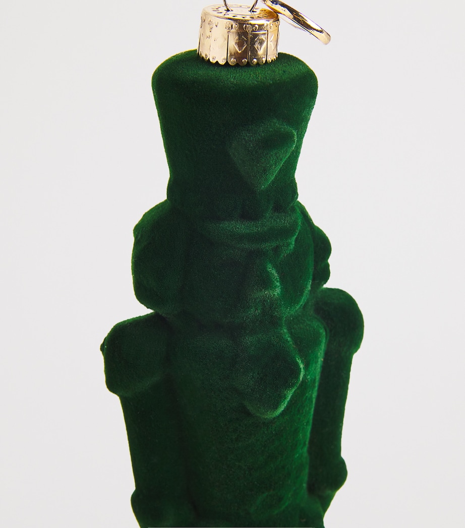 Velvet Nutcracker Tree Decoration GREEN Image 2