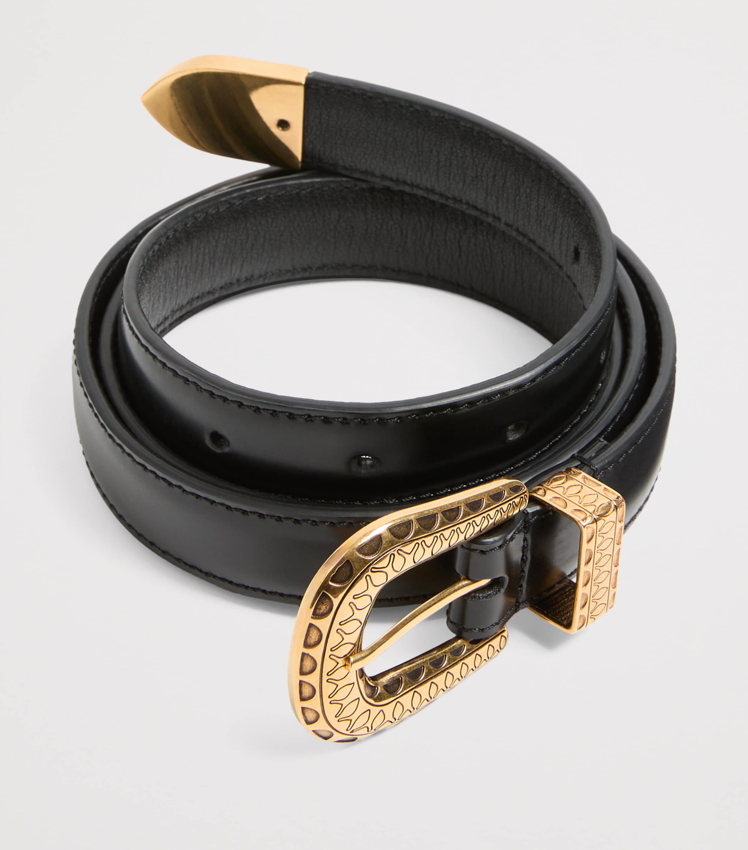 Leather VLogo Buckle Belt 0NO Image 5