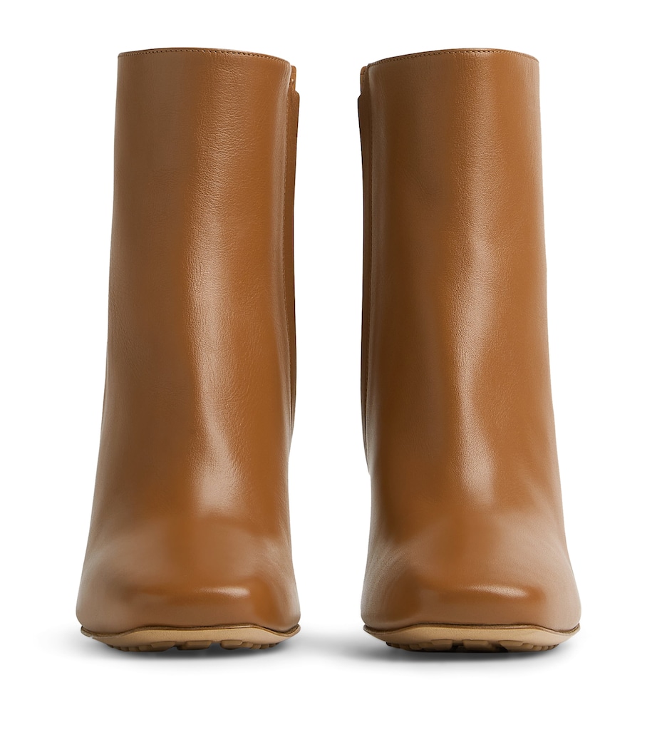 Calfskin Heeled Ankle Boots 90 WOOD Image 4