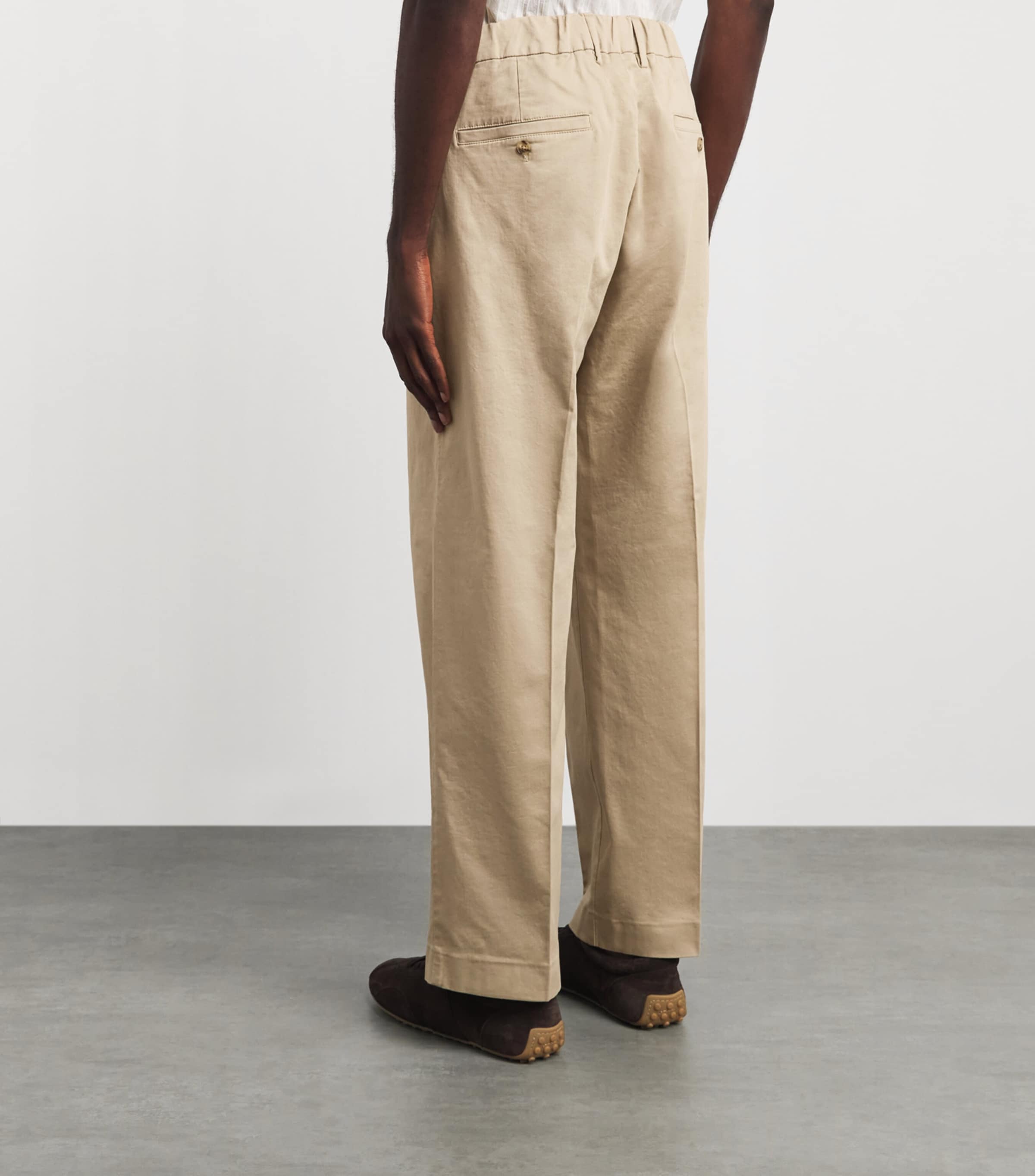 NN.07 Mens Stretch-Organic Cotton Kay Pleated Trousers Desert Khaki Image 5