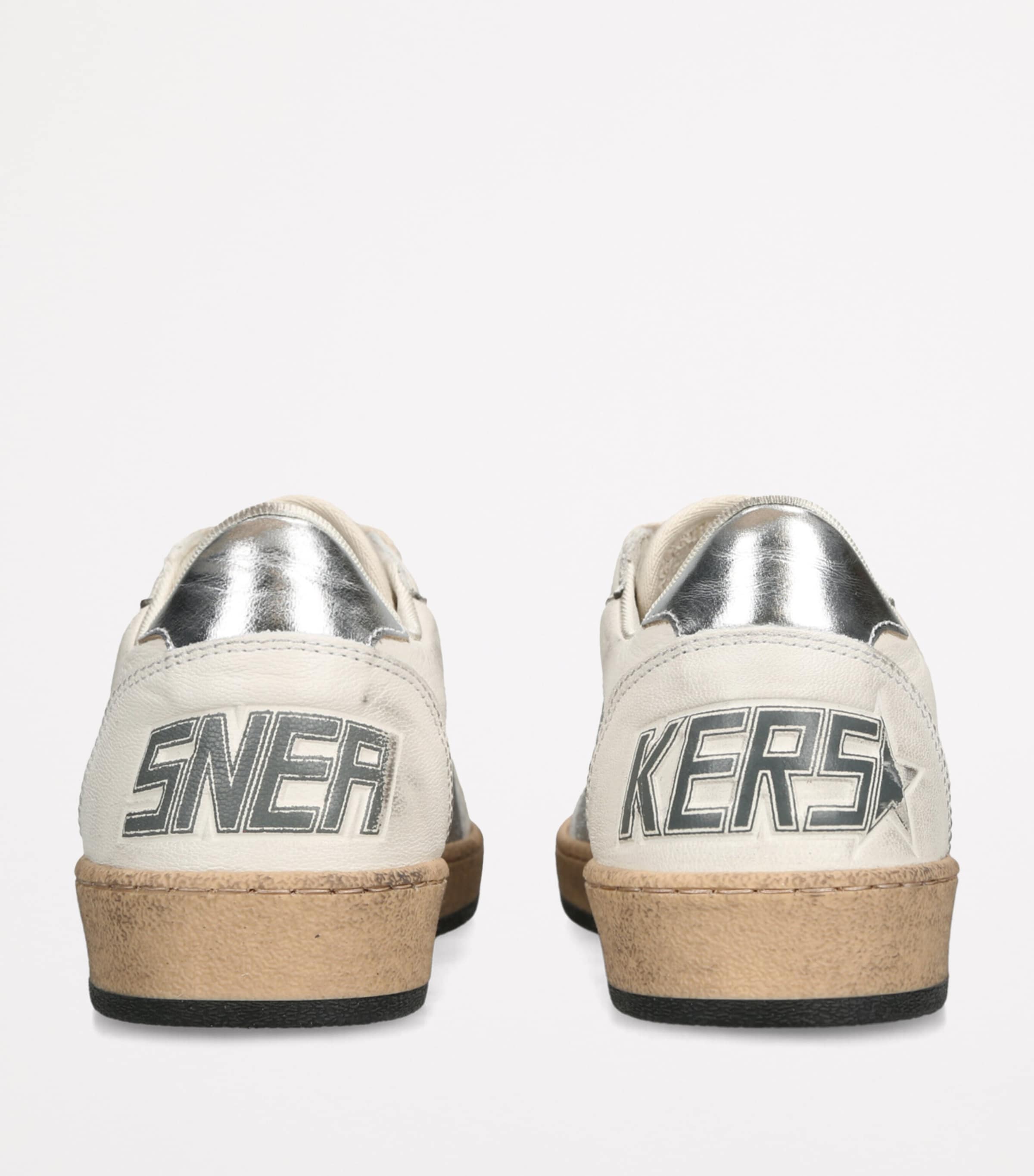 スニーカー Golden  Silver White Ballstar Sneaker With Glitter Golden Goose Sneakers Ball Star White Silver Glitter-Ice Star