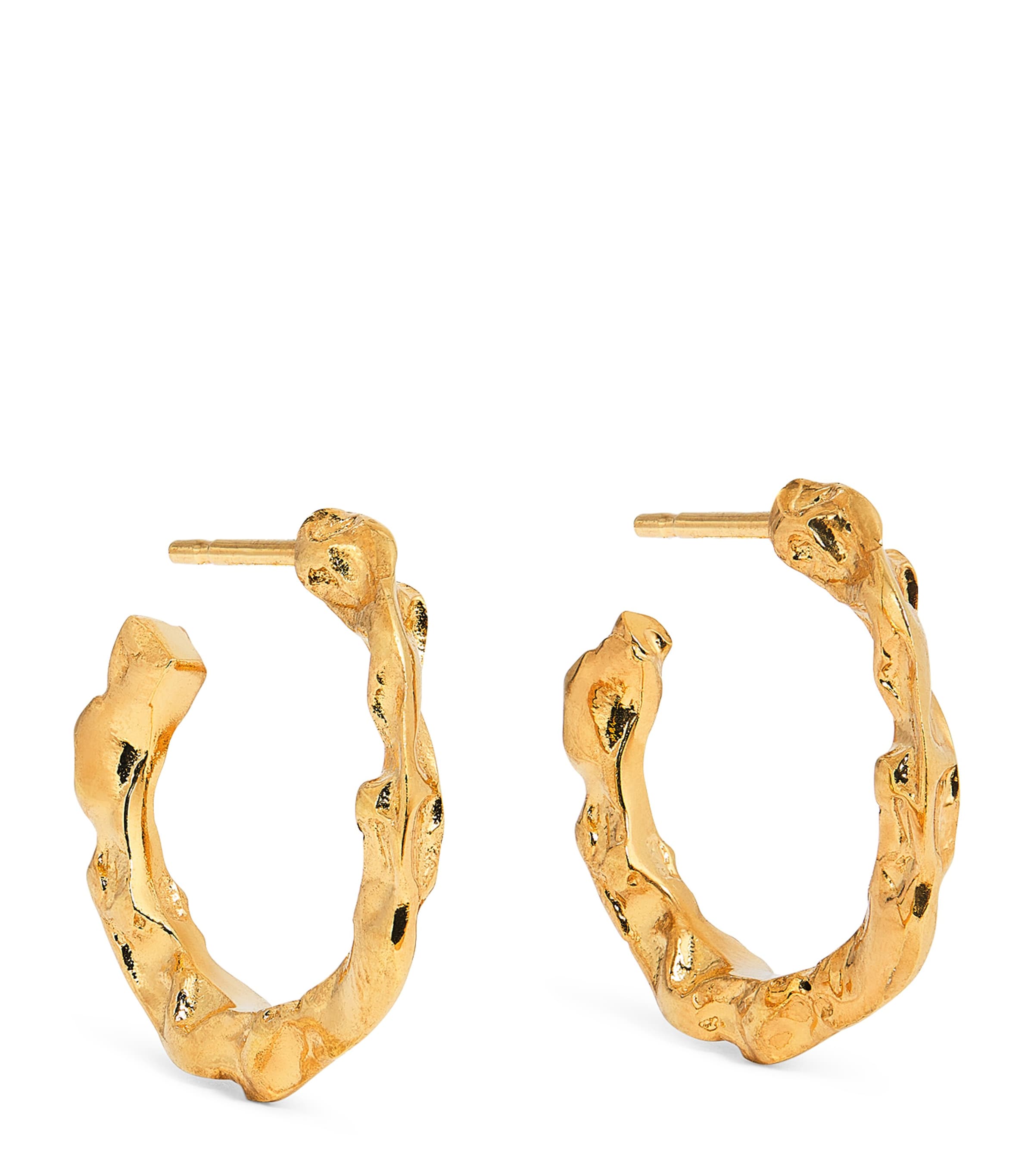 Hermina Athens Gold-plated Full Moon Hoop Earrings In Gold
