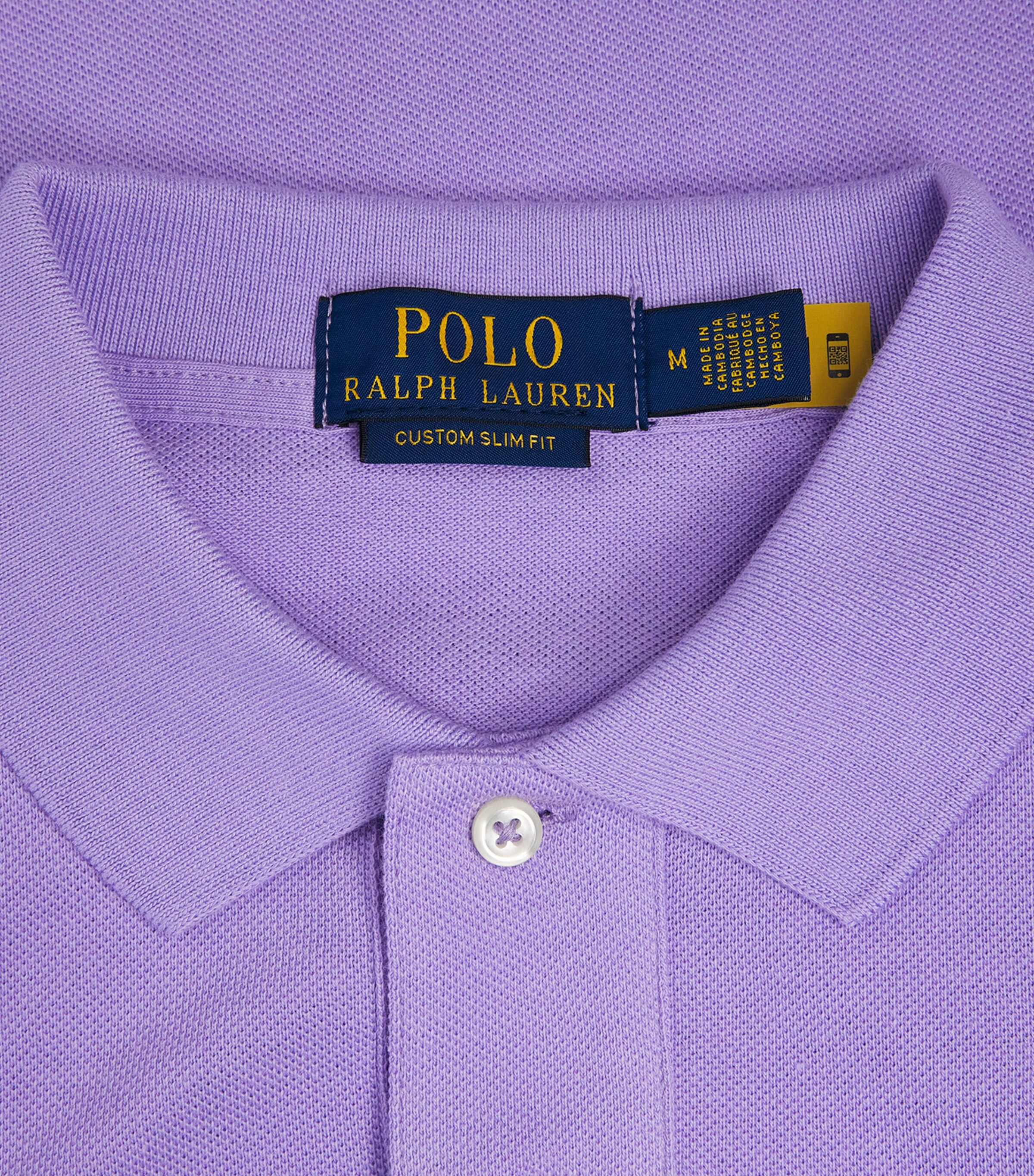 Cotton Mesh Custom-Fit Polo Shirt SKY LAVENDAR Image 5