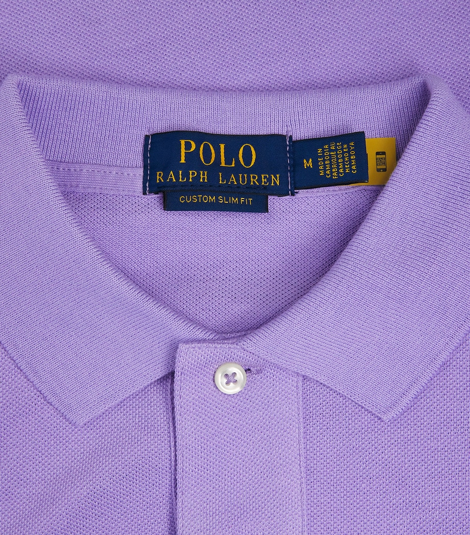 Cotton Mesh Custom-Fit Polo Shirt SKY LAVENDAR Image 5