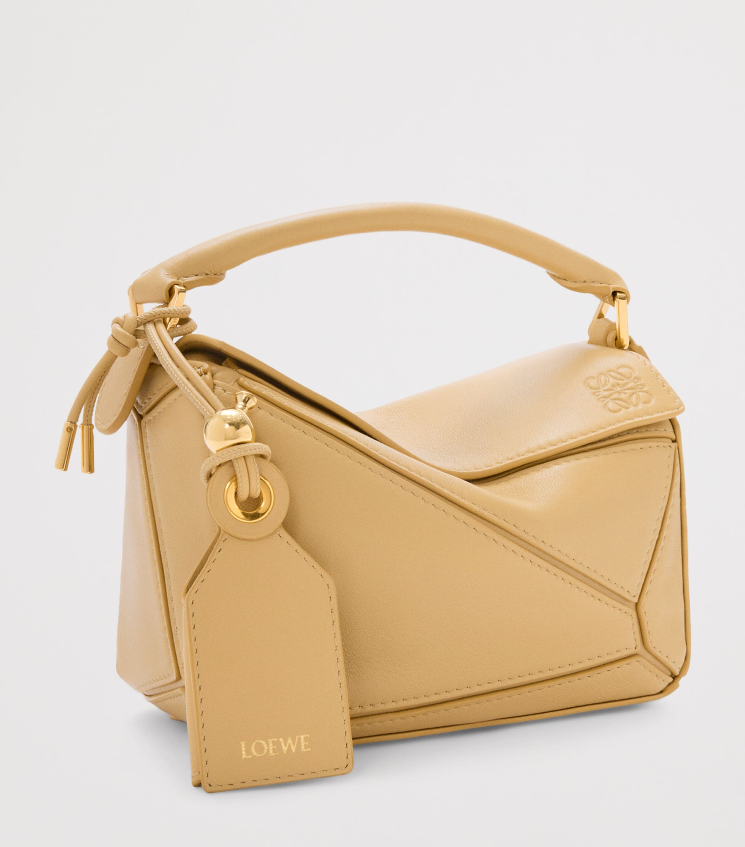 Mini Leather Featherlight Puzzle Top-Handle Bag DARK BUTTER Image 3