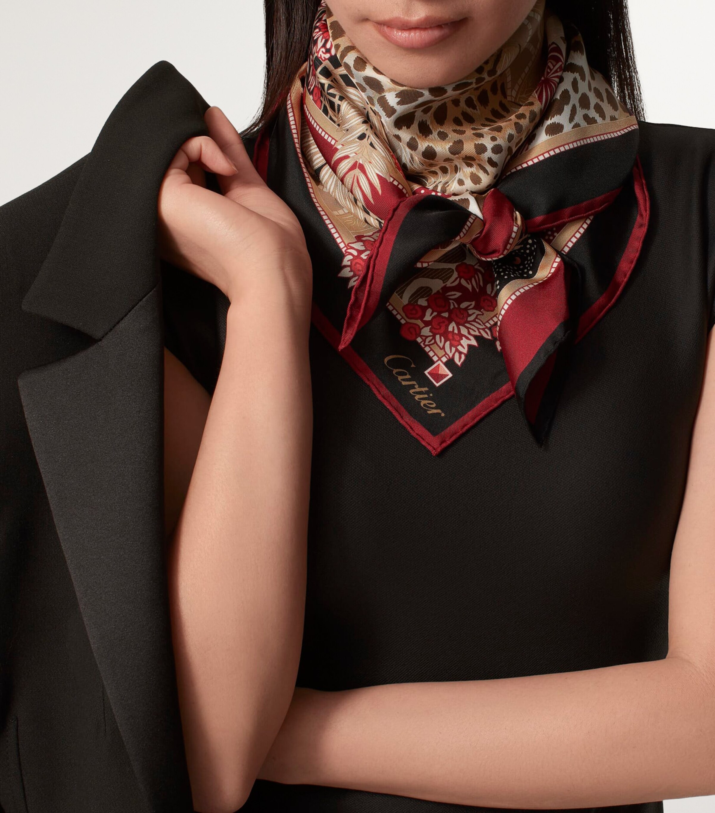 Cartier Red Silk Printed Scarf Harrods UK