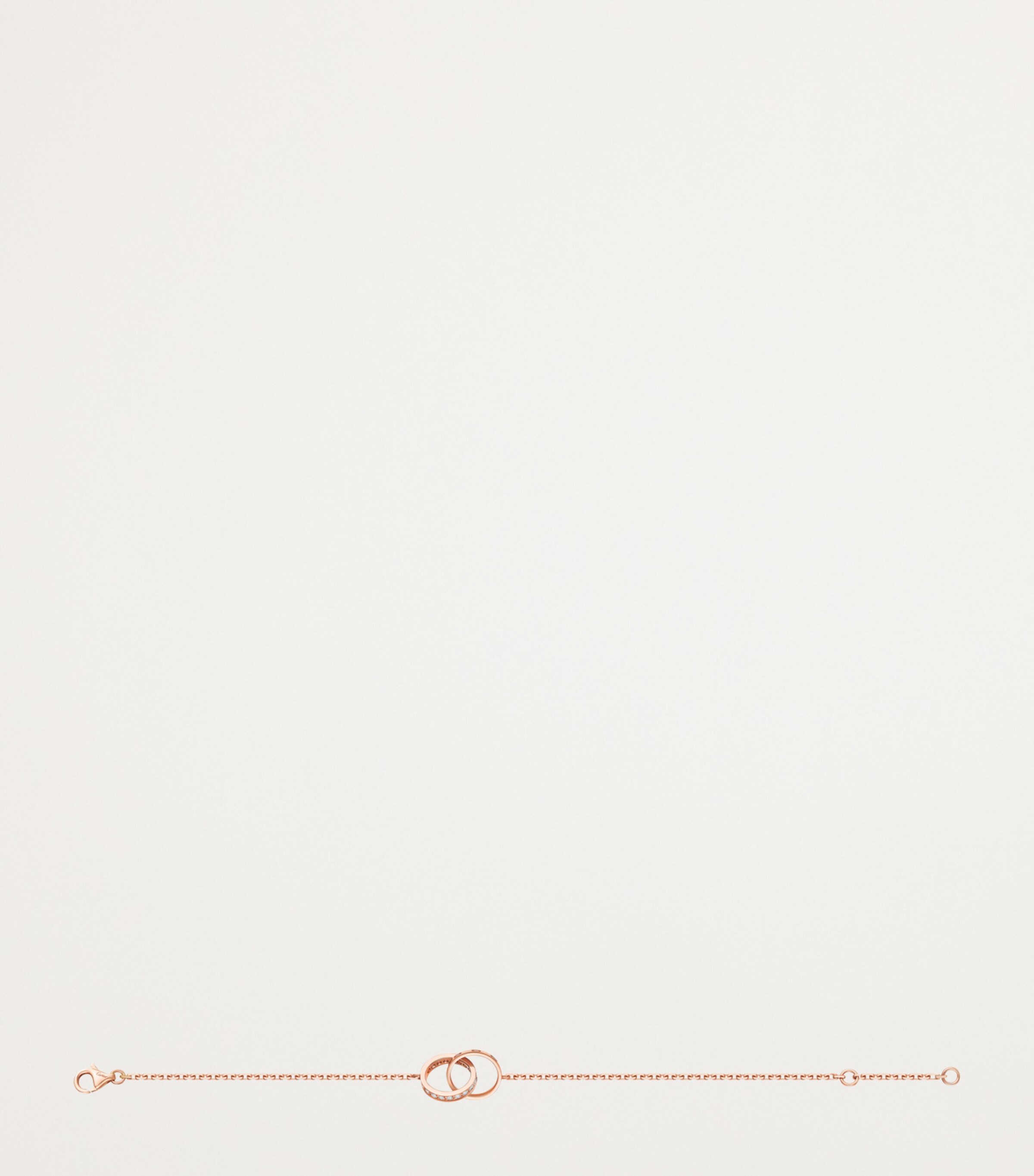 Rose Gold and Diamond LOVE Chain Bracelet ROSE GOLD Image 4