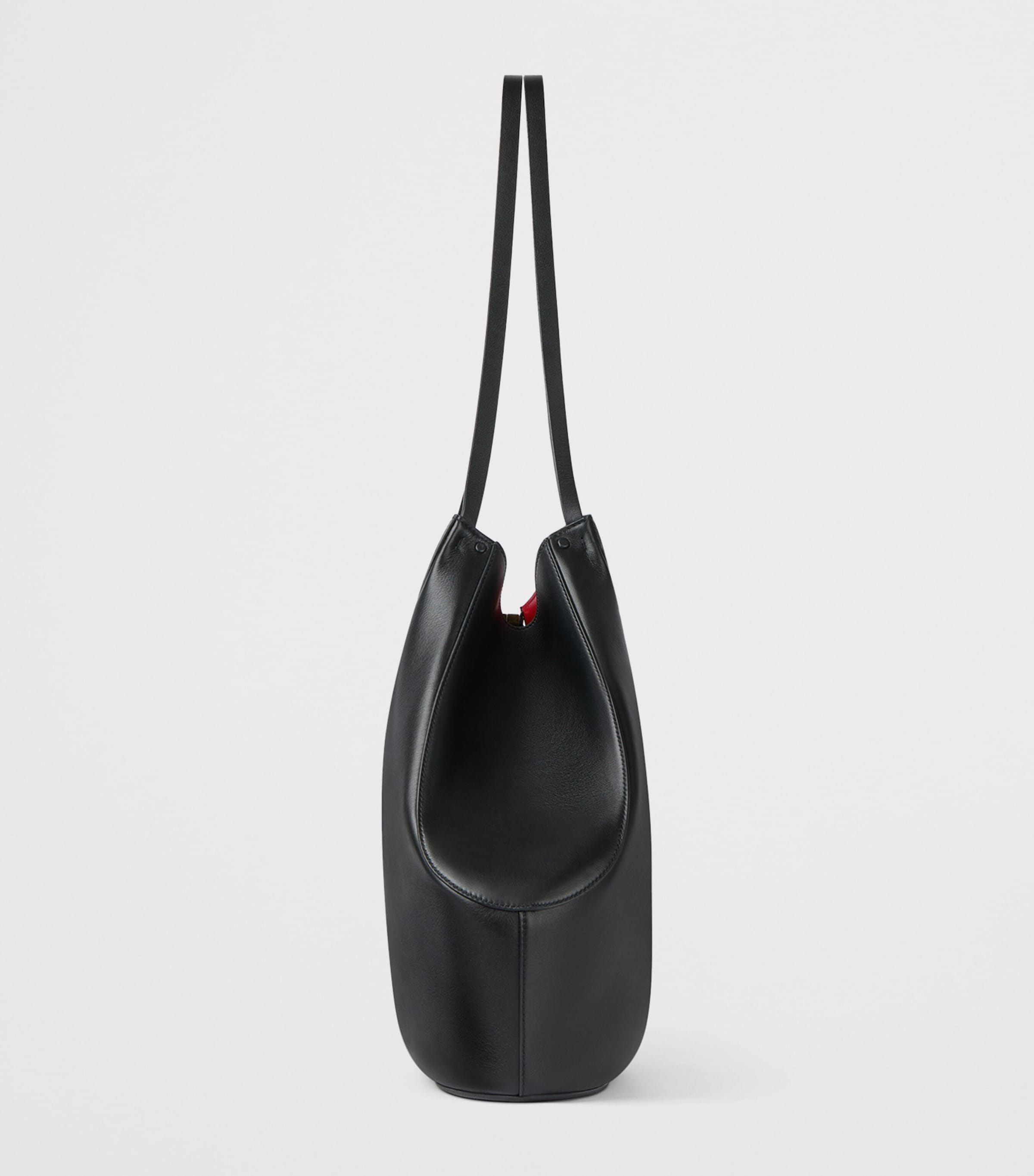 Medium Leather Facet Shoulder Bag BLACK Image 3