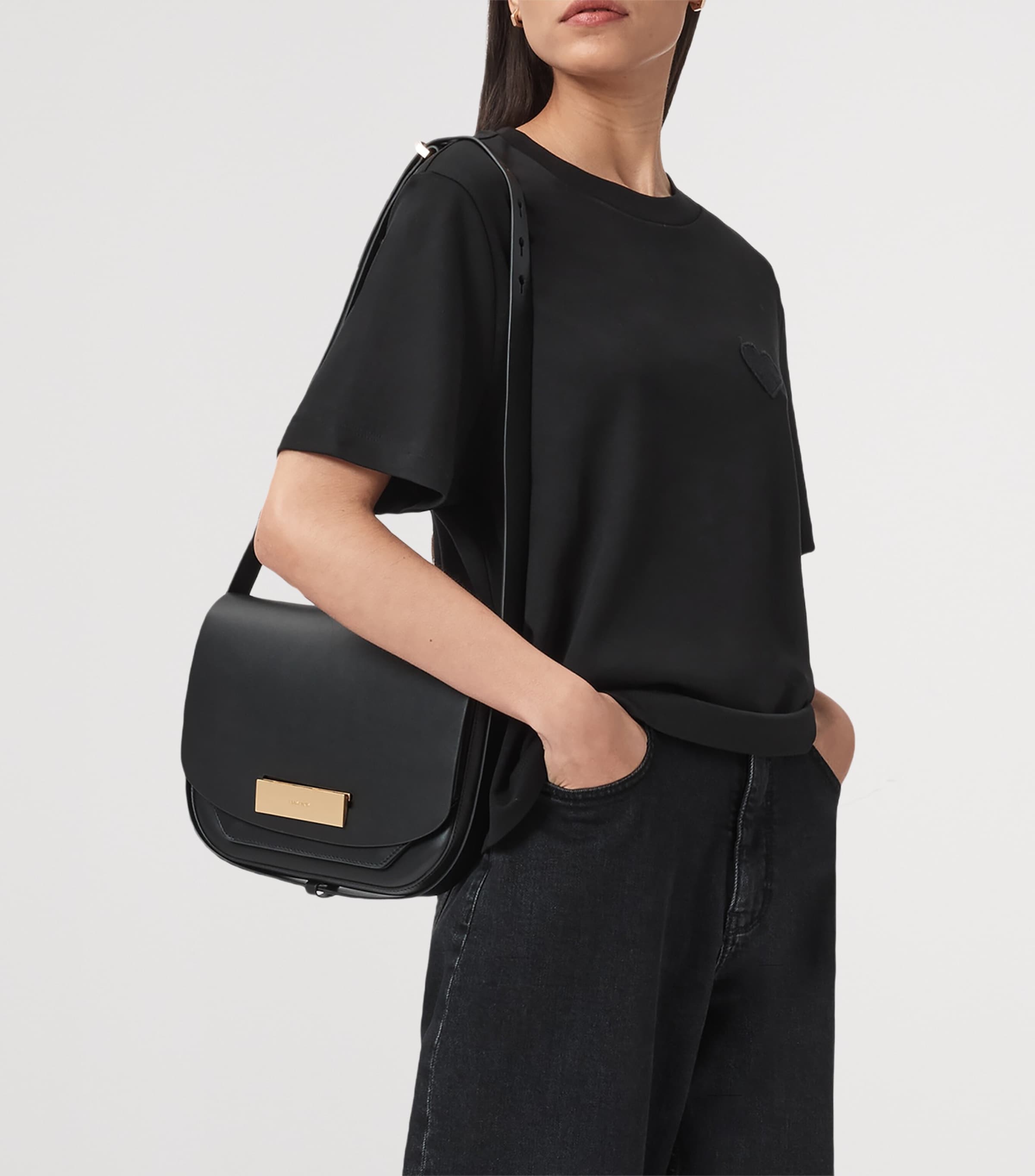 AllSaints Womens Organic Cotton Lover Lisa T-Shirt Black Image 4