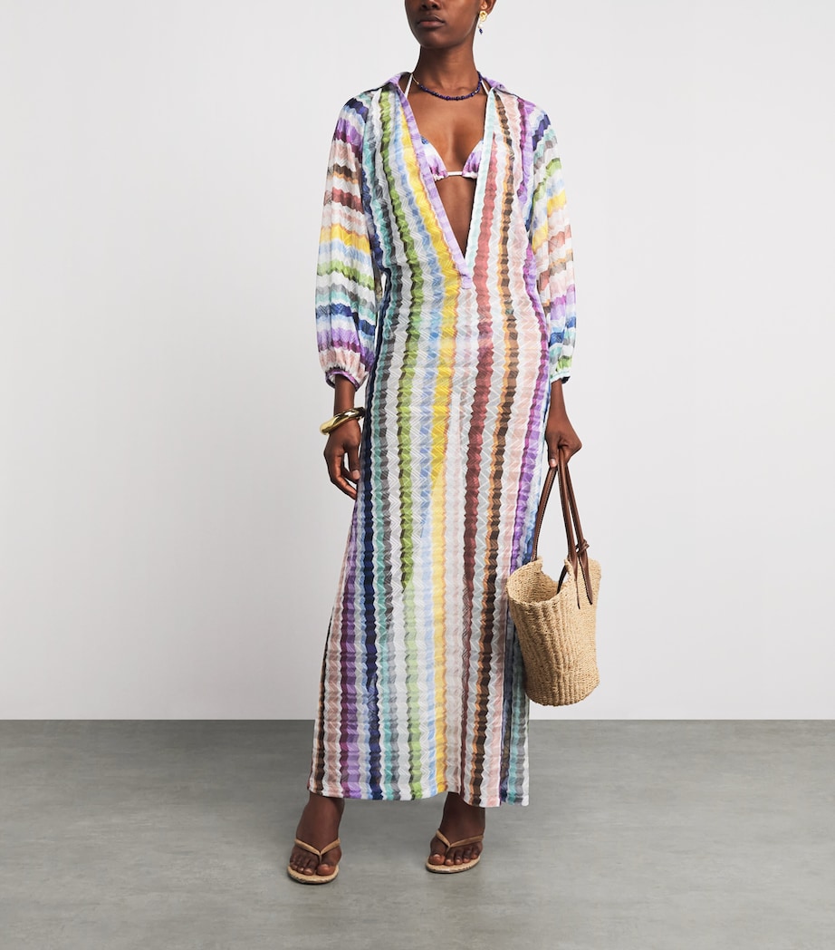 Missoni Womens Zigzag Kaftan Maxi Dress Multicolor Image 2