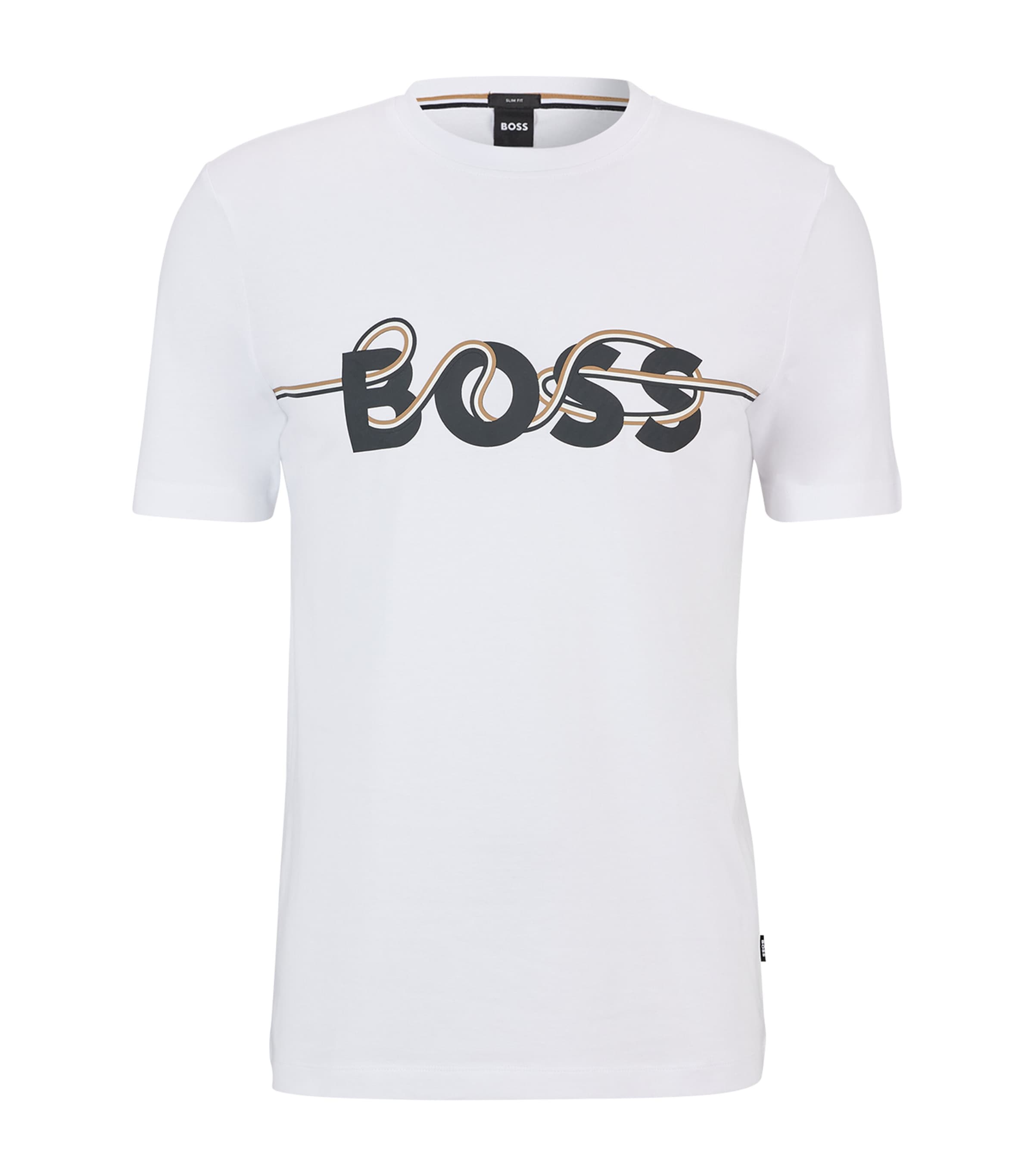 Shop Hugo Boss Cotton Logo T-shirt In White