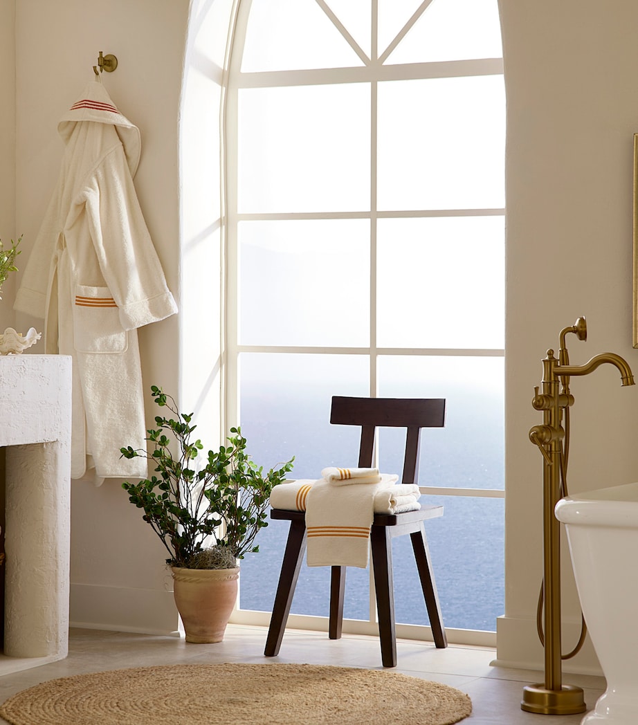 Pratesi Tre Righe Bath Mat (20cm x 35cm) Ivory/orange Image 2