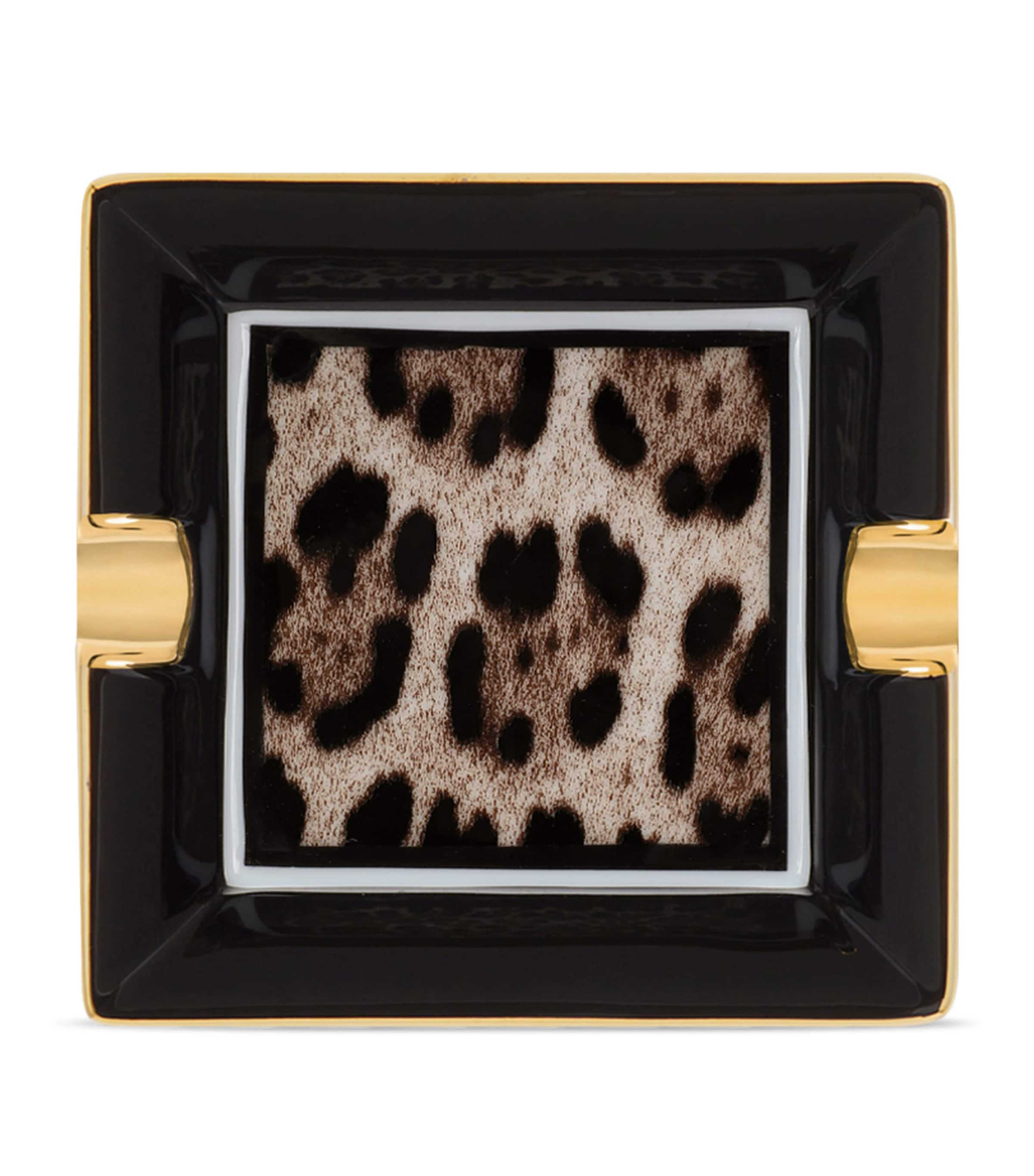 DOLCE & GABBANA CASA PORCELAIN LEOPARD ASHTRAY 