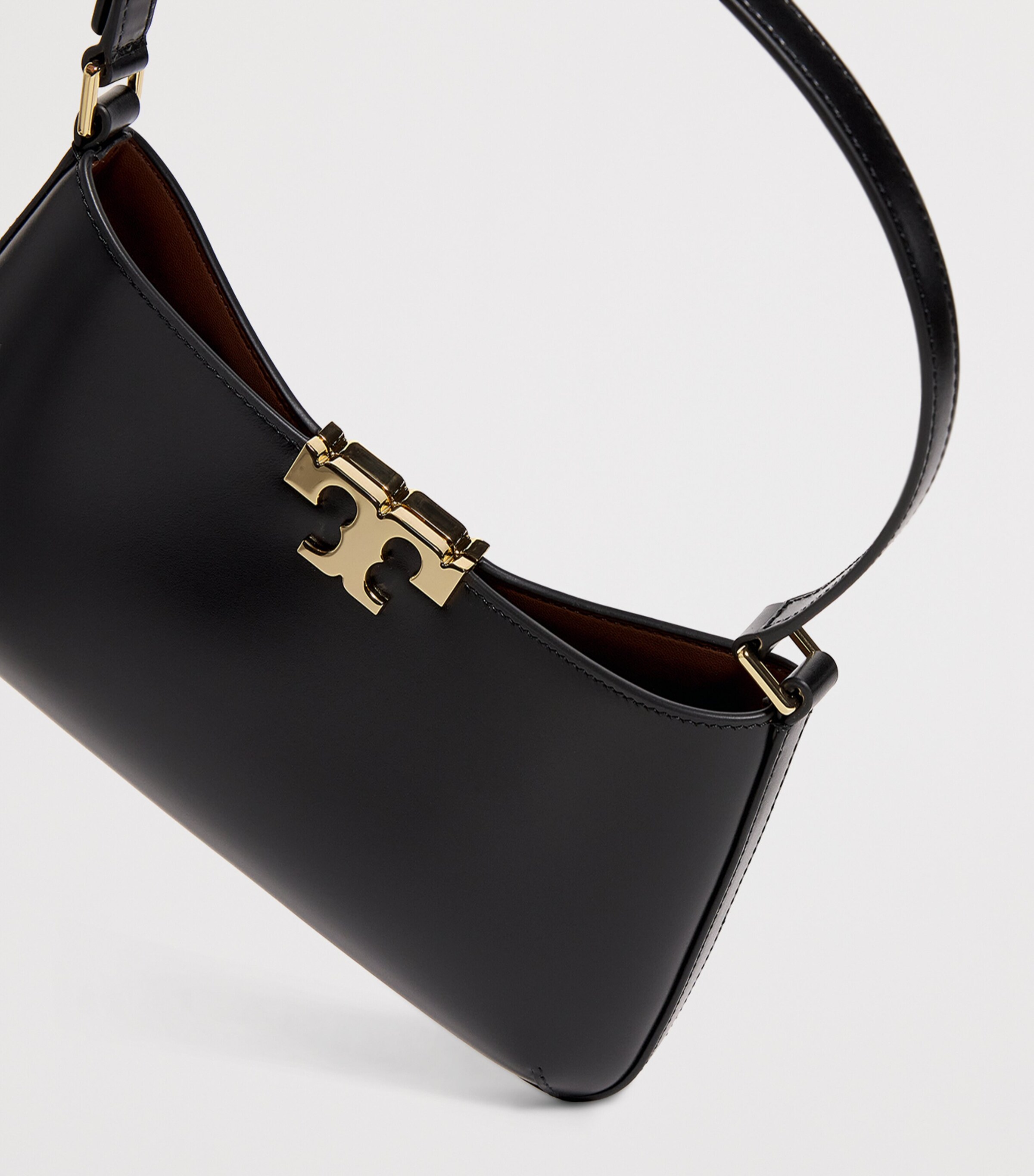 Leather Eleanor Slim Shoulder Bag 001 BLACK Image 6