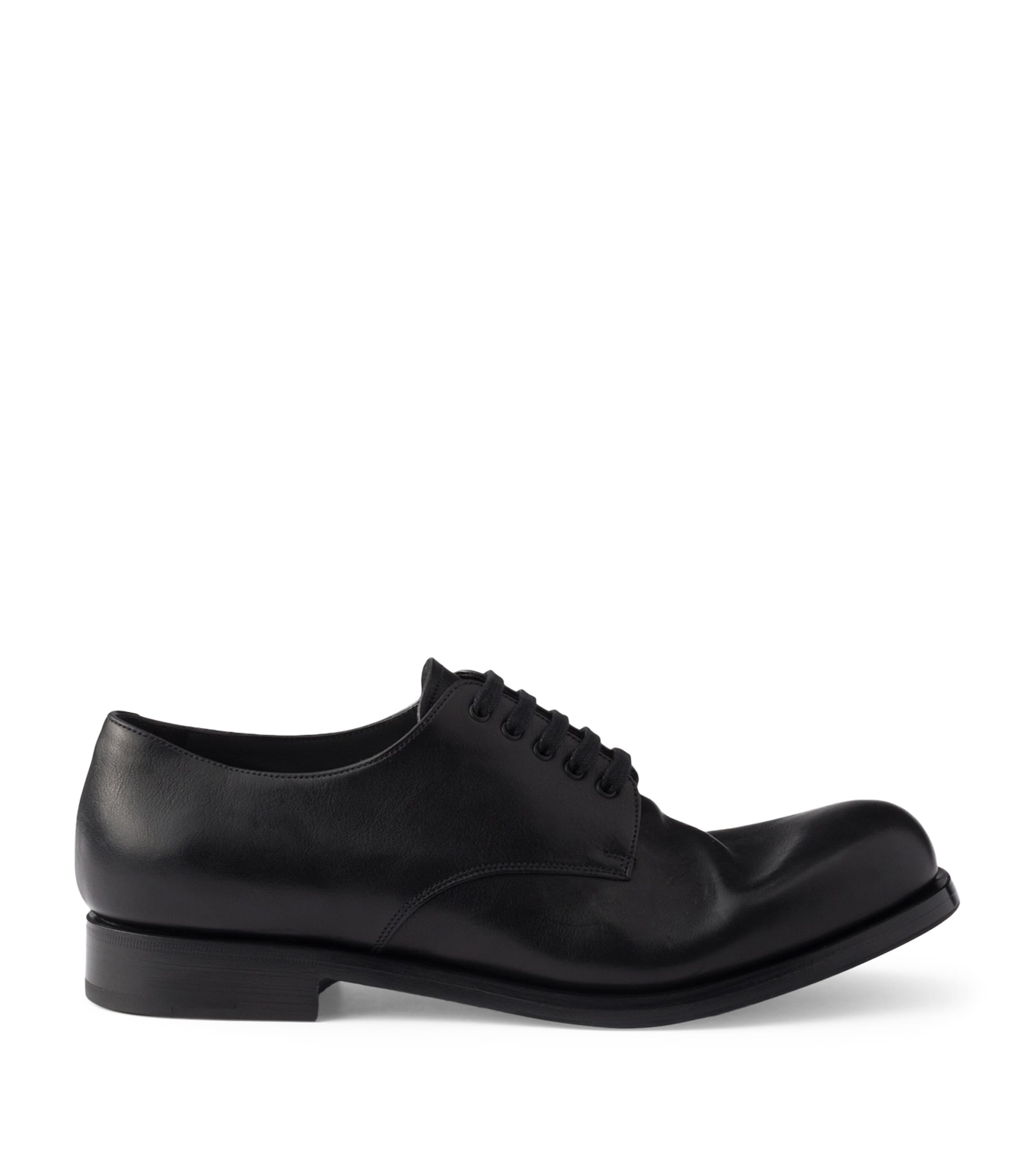 Leather Antiqued Derby Shoes F0002 Image 1