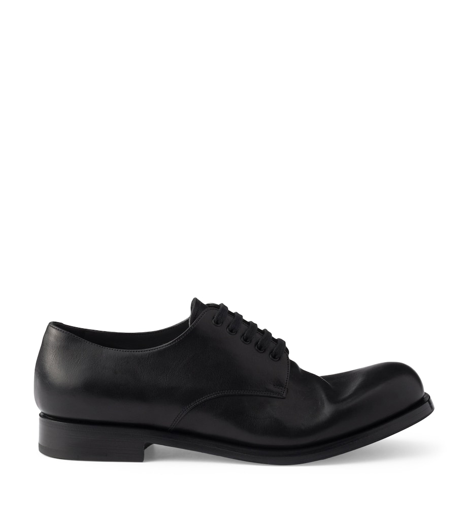 Leather Antiqued Derby Shoes F0002 Image 1