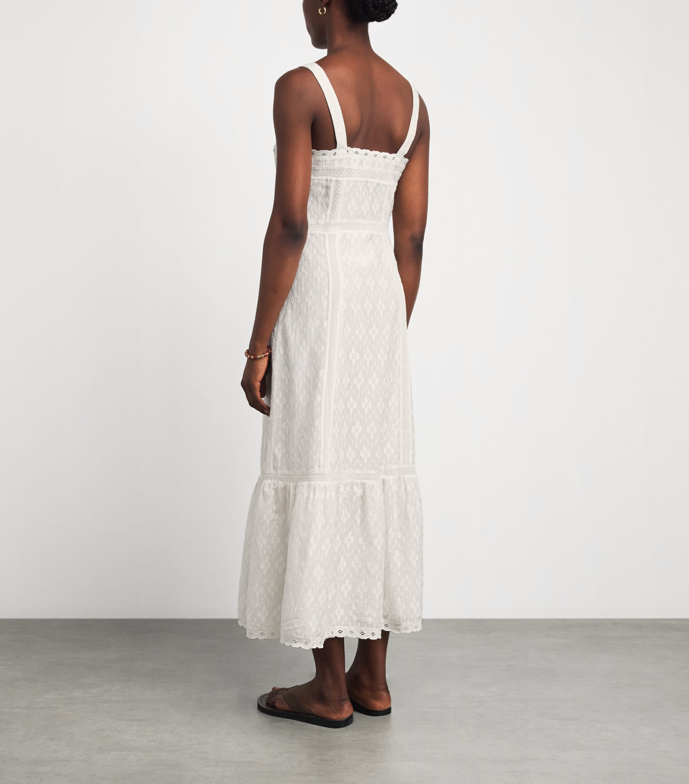 PAIGE Womens Cotton-Silk Kelli Maxi Dress Antique White Image 4