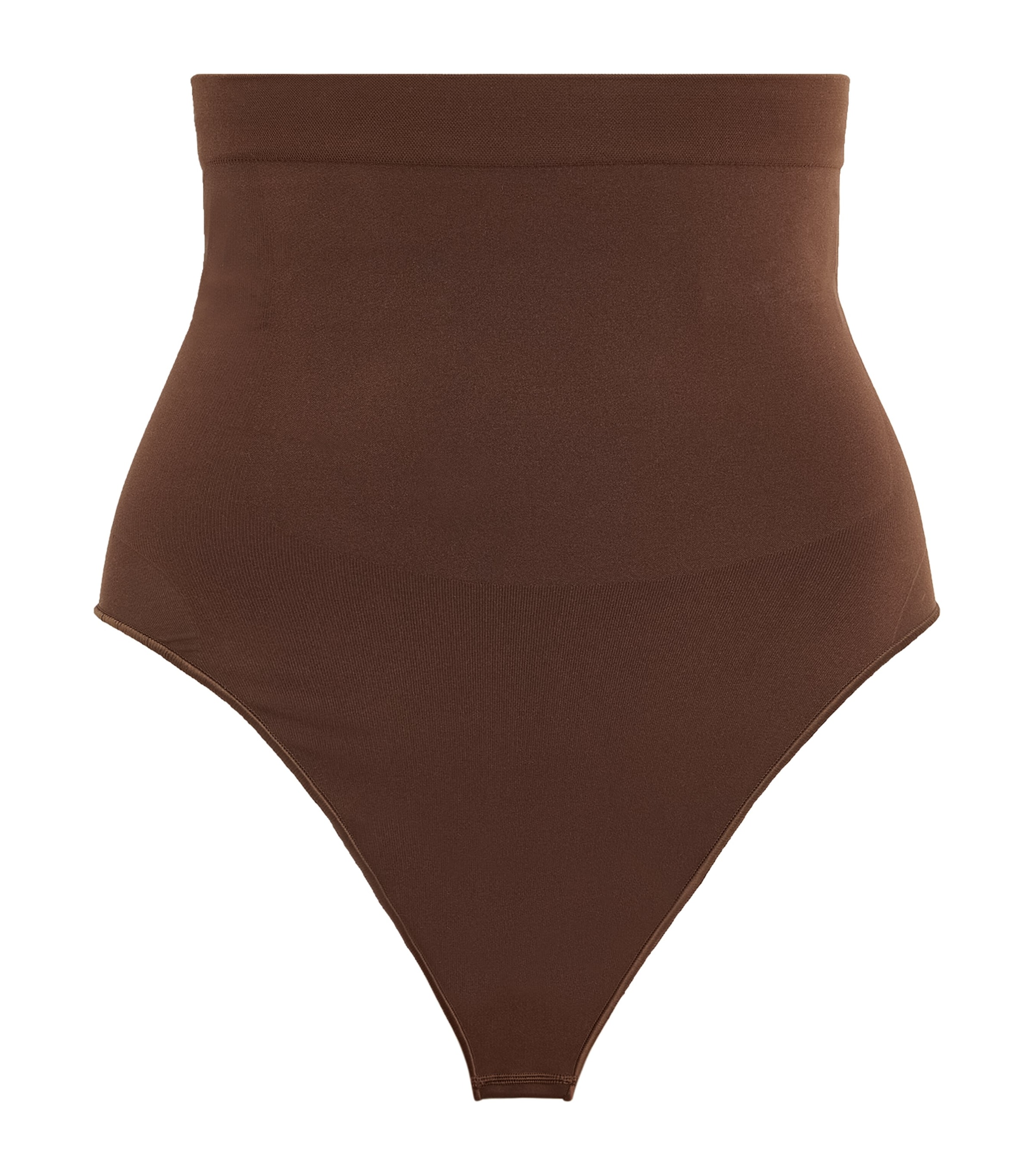 Skims Womens Cocoa Seamless Sculpt High-rise Stretch-woven Thong In Brown