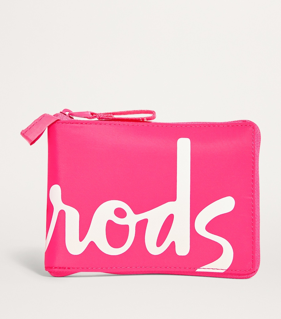 Harrods Logo Pocket Shopper Bag Bright Pink Image 4