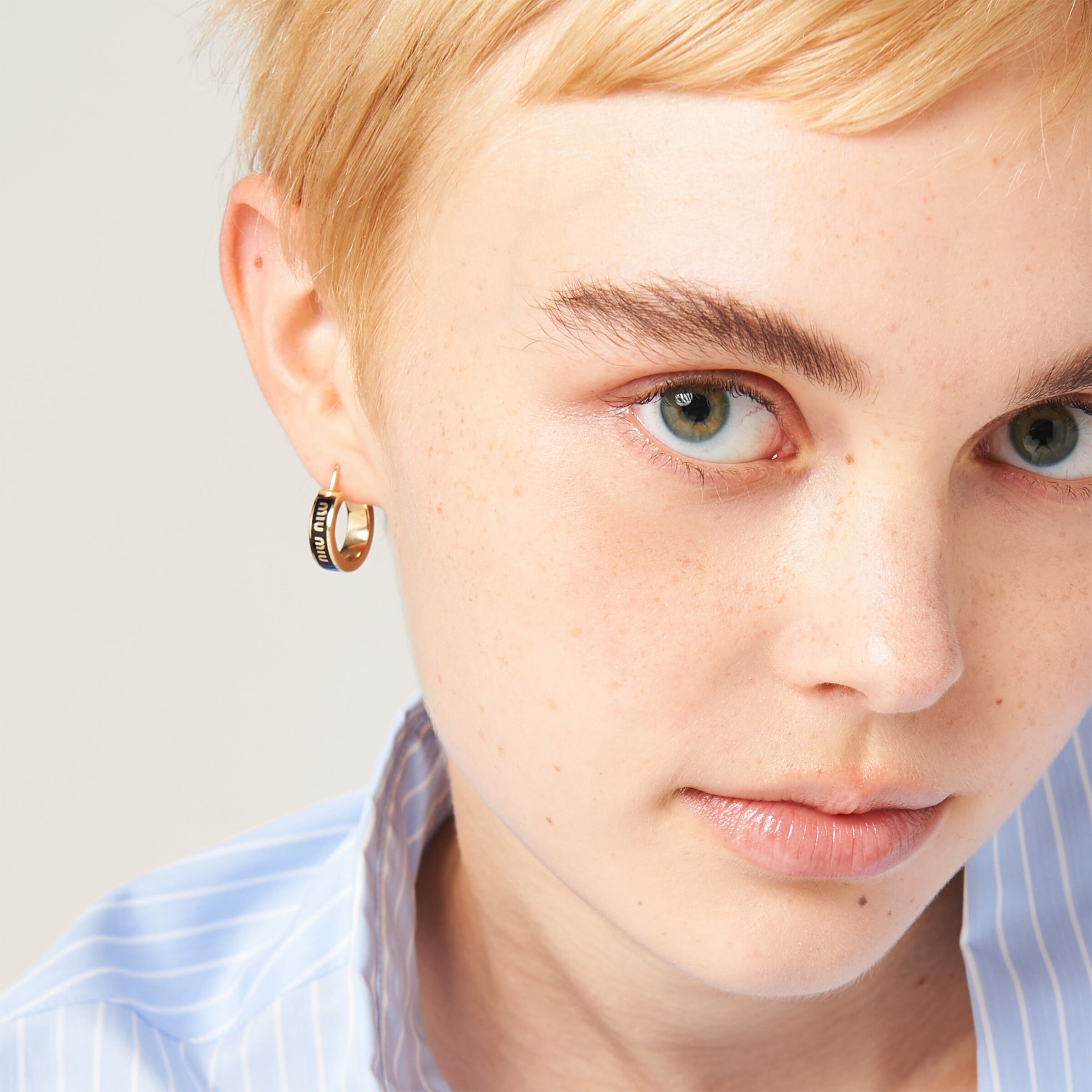 Miu Miu Enamelled Logo Hoop Earrings Image 3