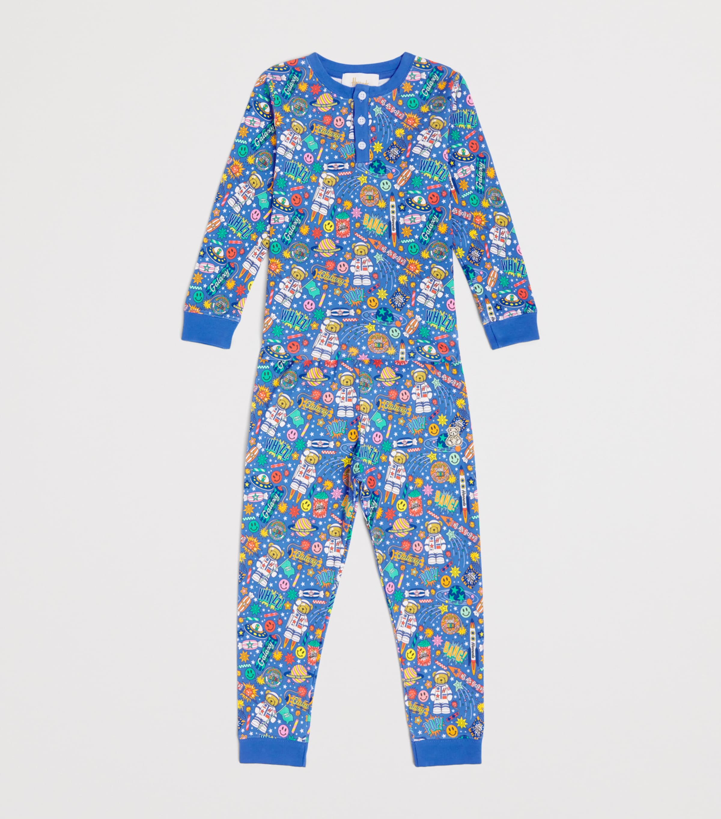 Harrods Jersey Rocket Pyjamas (2-12 Years) Blue Image 3