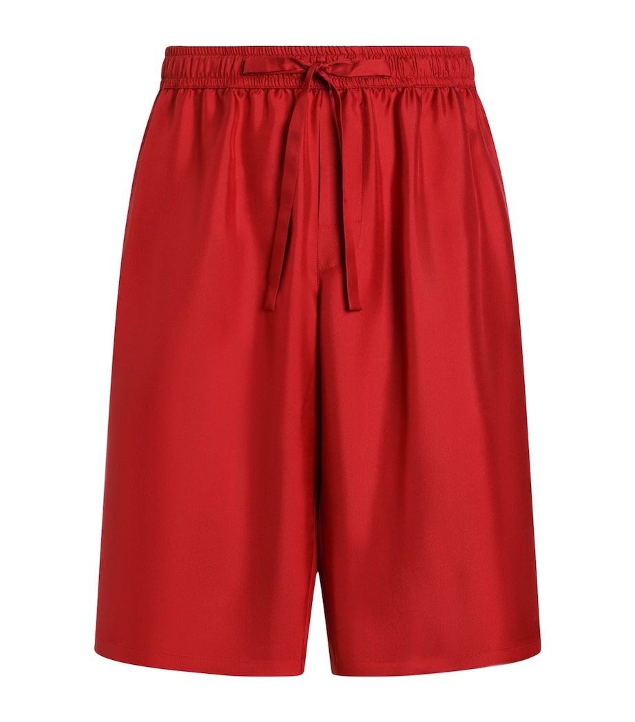 Dolce&Gabbana Mens Silk Shorts Dark Red Image 1