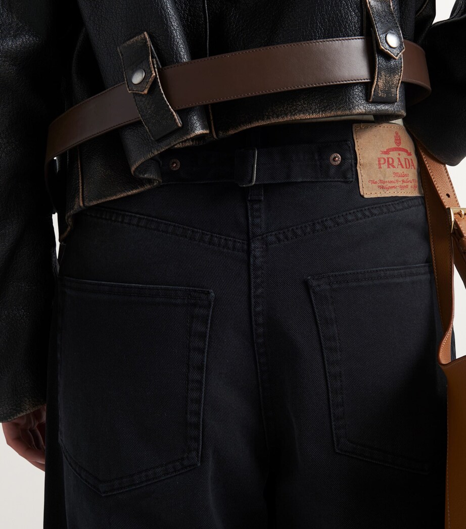 Prada Womens Garment-Dyed Relaxed Jeans Image 6